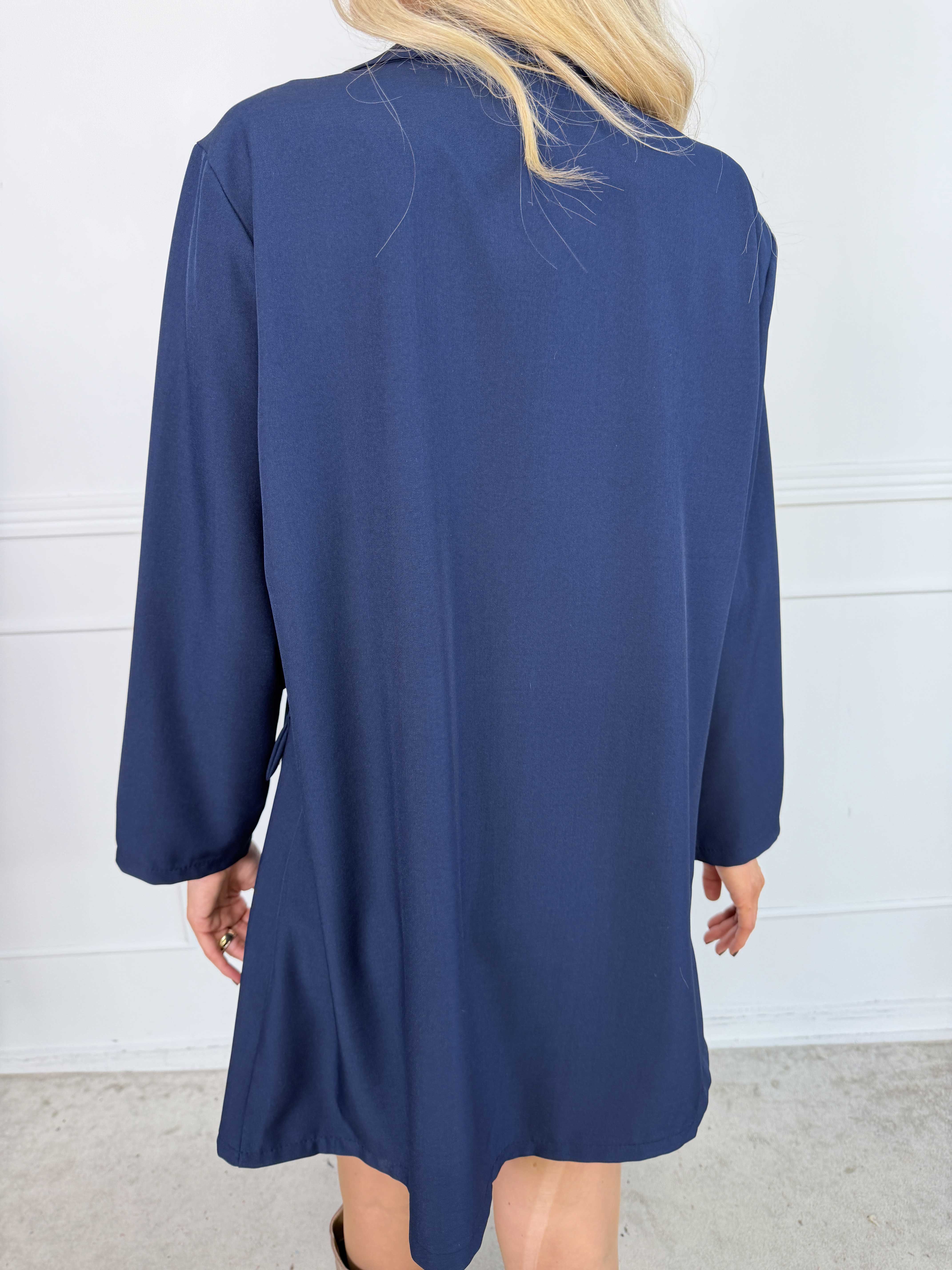 Lanthe Long Plain - Lang ensfarvet blazer