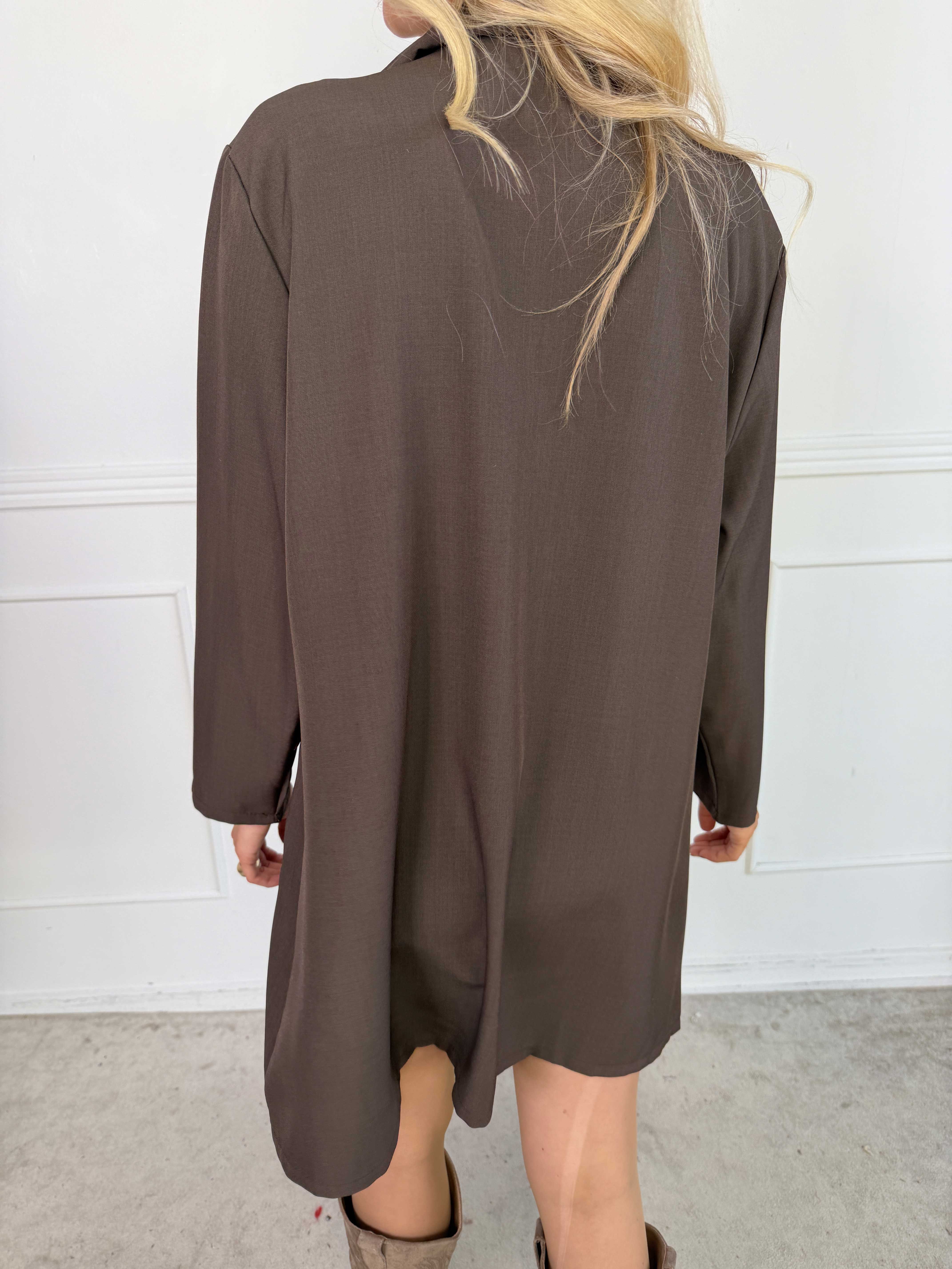 Lanthe Long Plain - Lang ensfarvet blazer