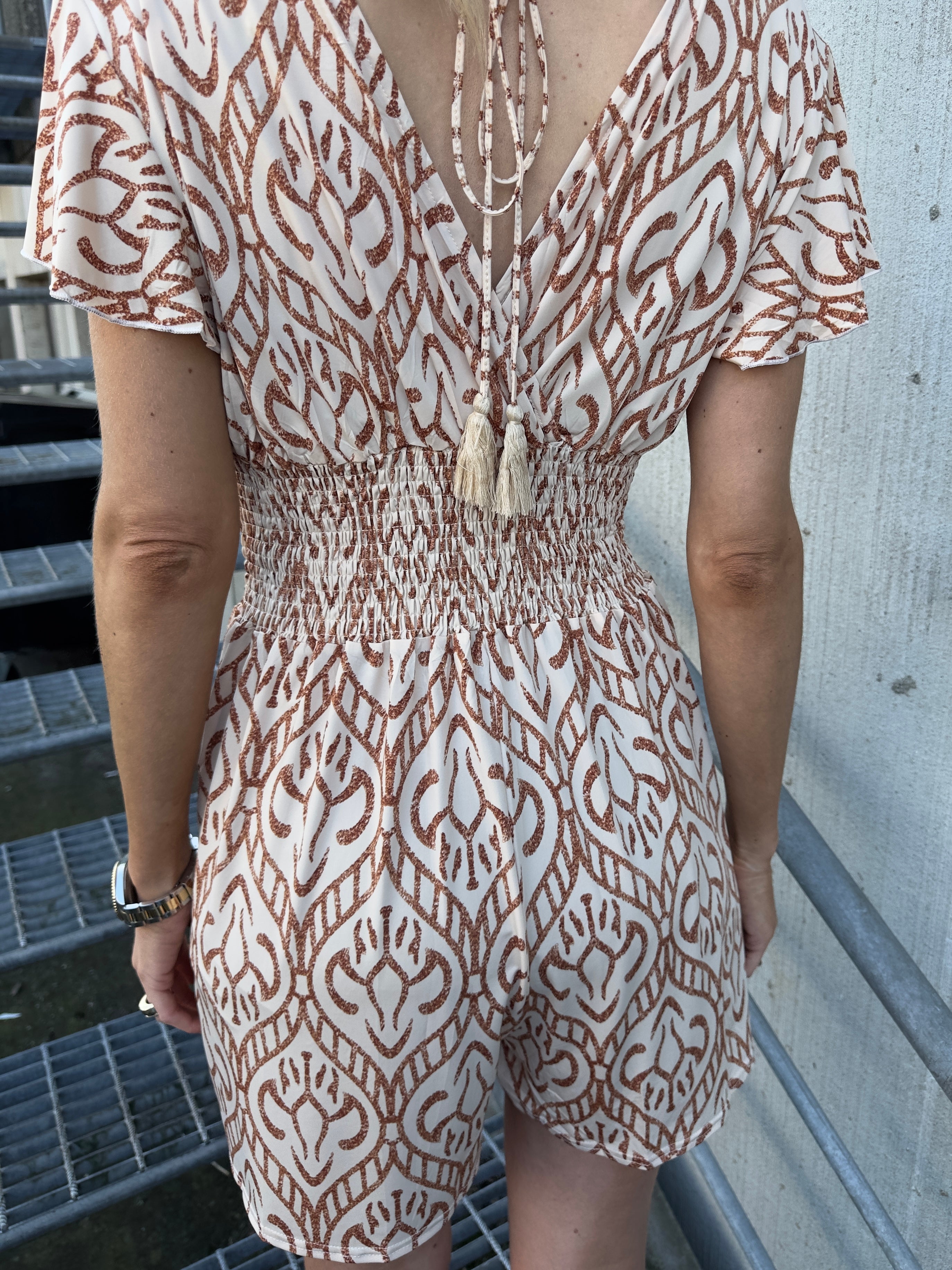 Pams Boho Playsuit - Elastisk buksedragt med smock