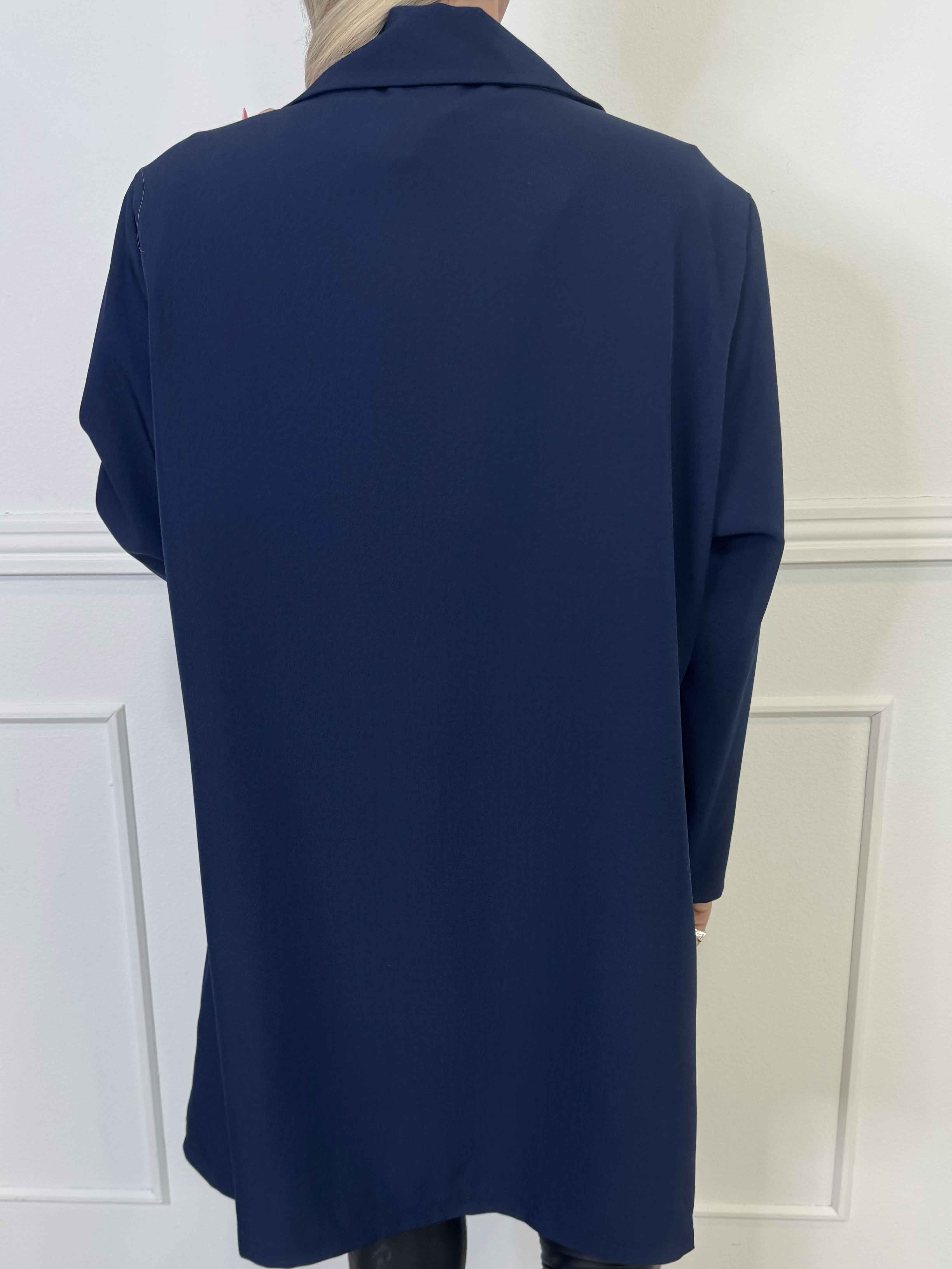 Lanthe Long Plain - Lang ensfarvet blazer