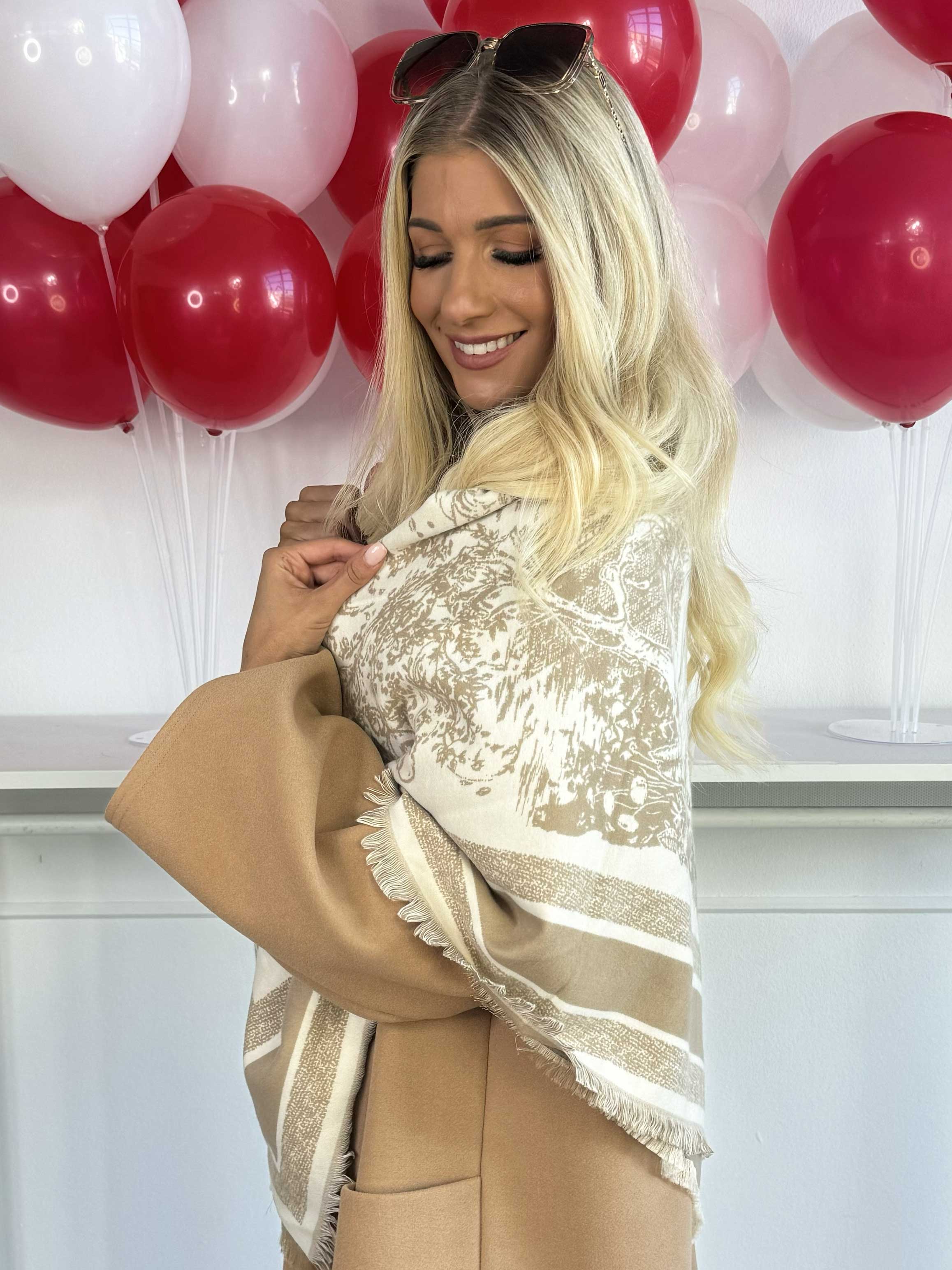 Tatiana - Meget blødt mønstret tørklæde