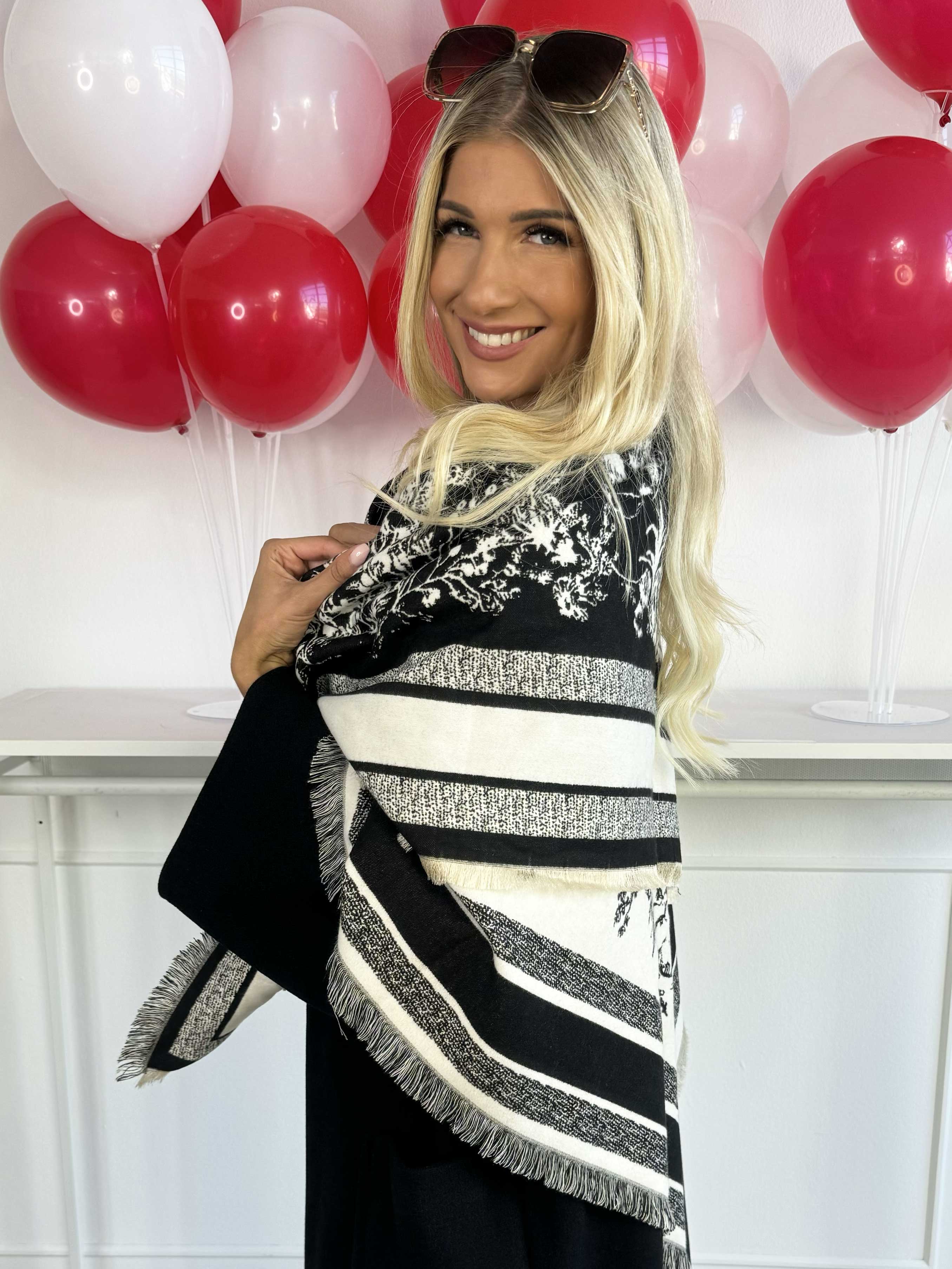 Tatiana - Meget blødt mønstret tørklæde