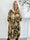 Miracle Gold Flower Dress L/S - Blomstret elastisk kjole