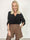 Beate - Læderlook shorts med høj talje