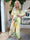 Pams Print Jumpsuit - Elastisk mønstret buksedragt med guld støv