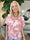 Miracle Butterfly - T-shirt med leopardprint, sommerfugl og elastik i bunden for et loose look