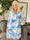 Lauren - Tunikakjole i chiffon med blomsterprint og blondekant
