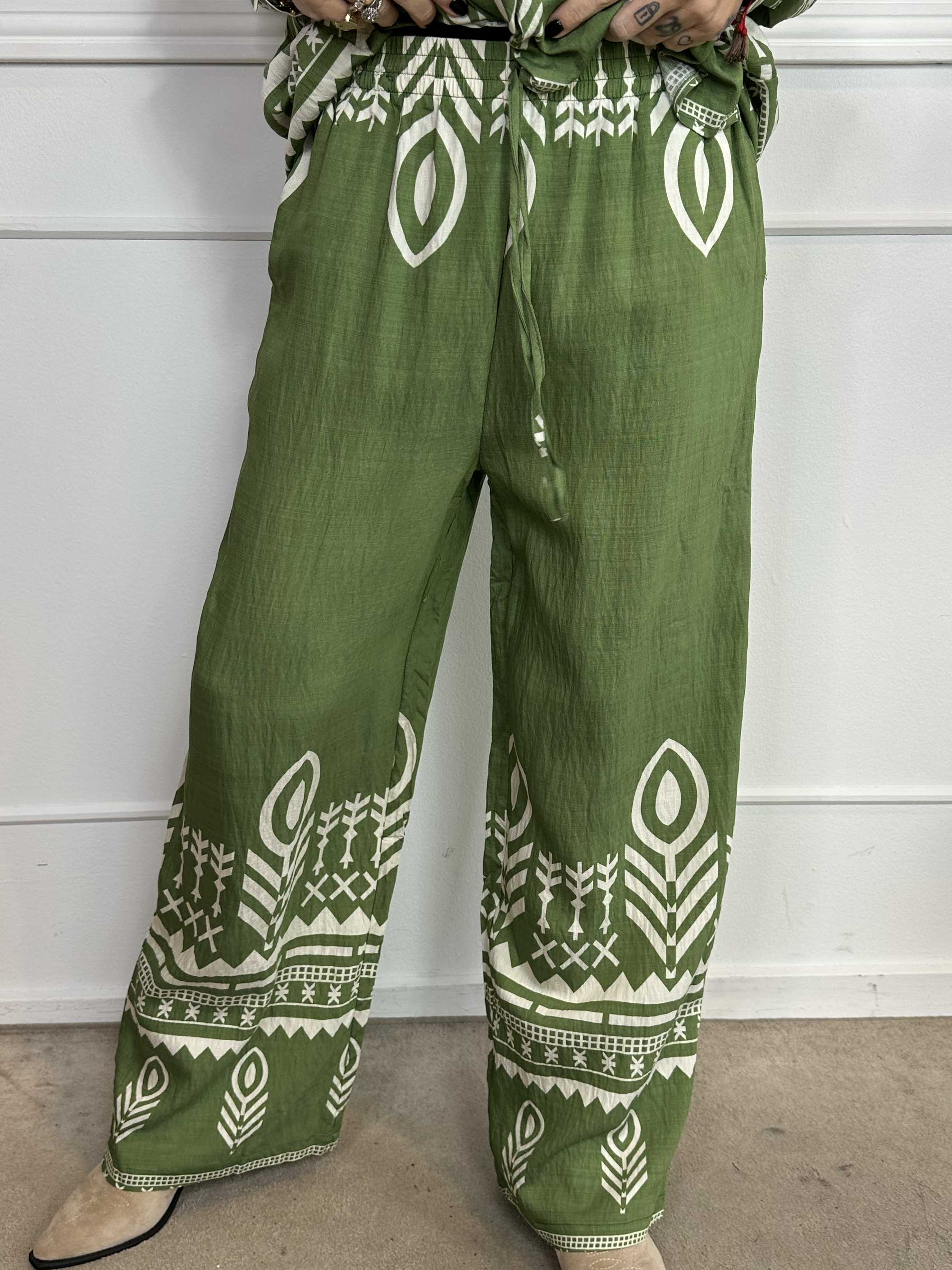 Diana - Mønstret skjorte sæt lavet i viskose