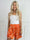 Pams Butterfly Shorts - Elastiske shorts med sommerfugleprint og gulddetaljer