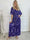 Pams Butterfly - Lang elastisk plus size kjole med smock i livet