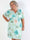 Pams Summer Short - Elastisk plus size kjole med blomstermotiver og smock