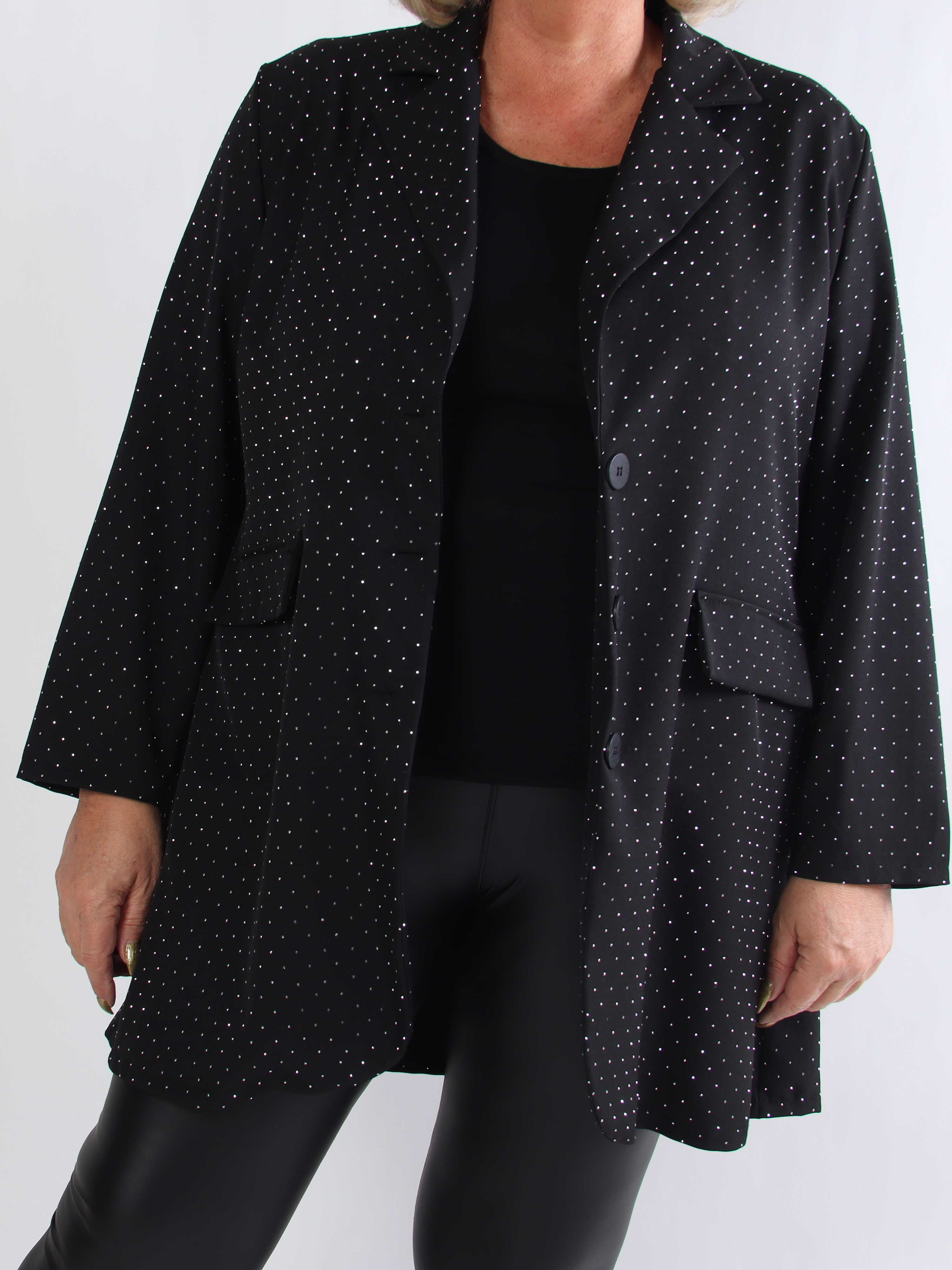 Lanthe long - Lang plus size blazer med similisten