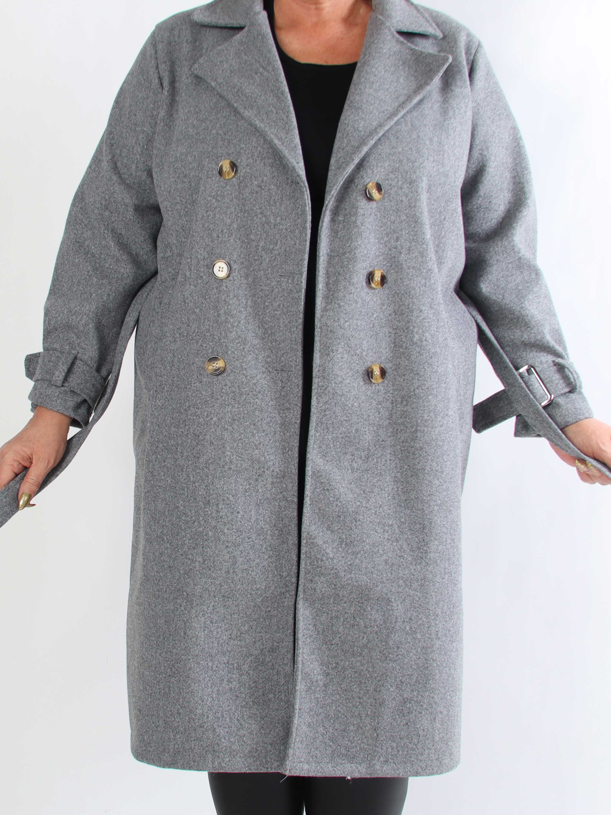 Sharpay Coat - Plus size trenchcoat med bindebånd