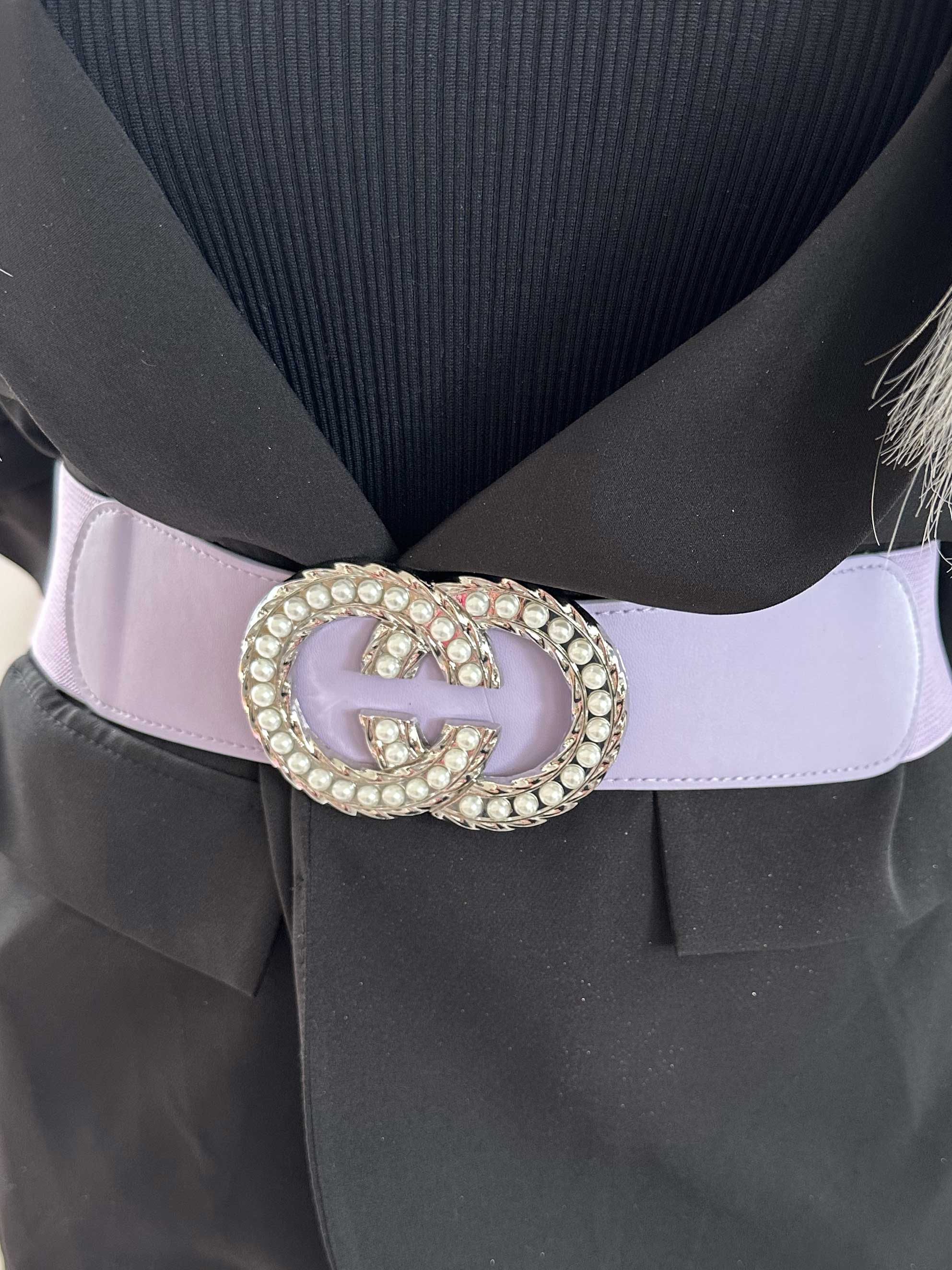 Dijana - Elastisk taljebælte med spænde og perler