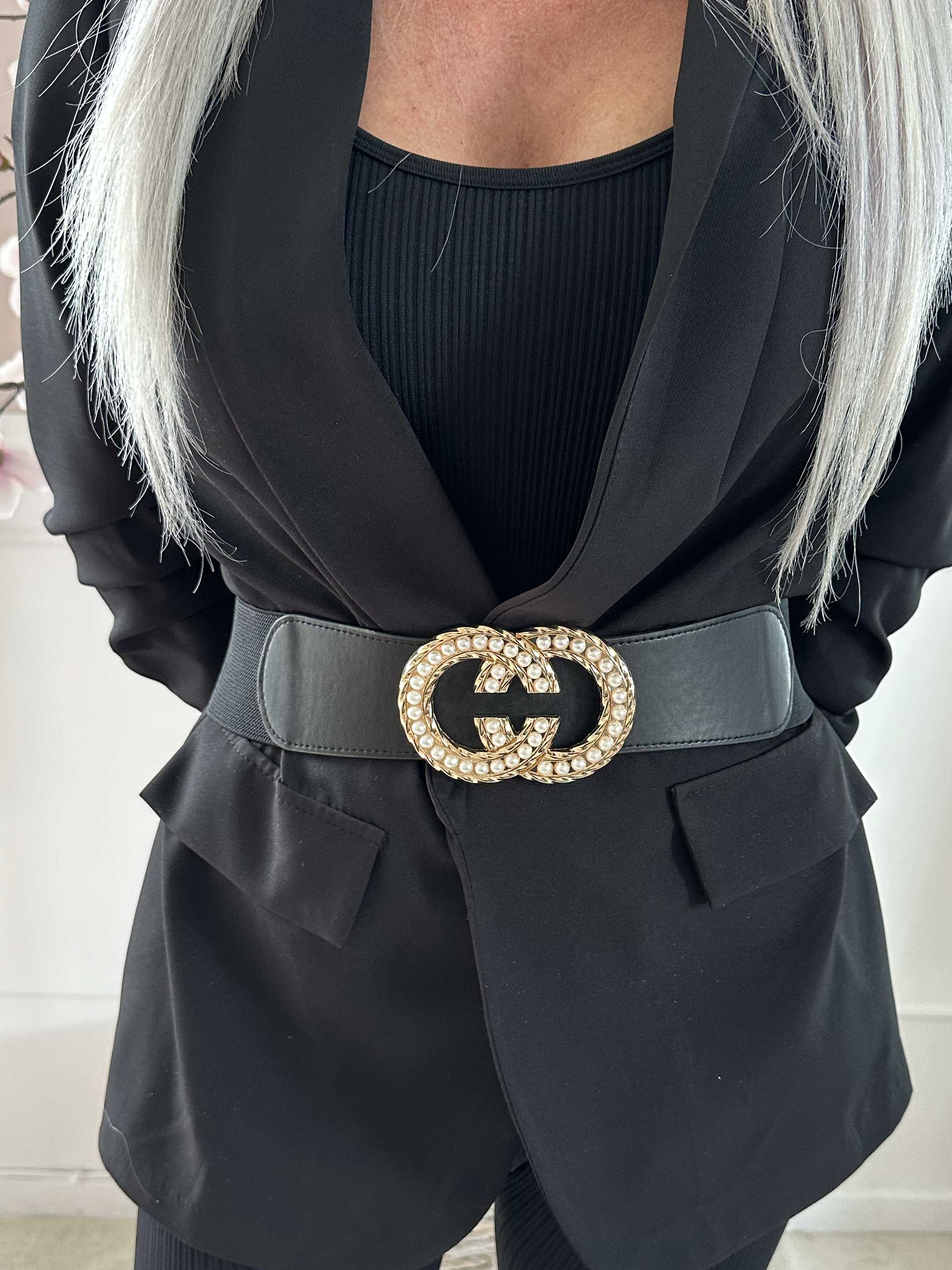 Dijana - Elastisk taljebælte med spænde og perler