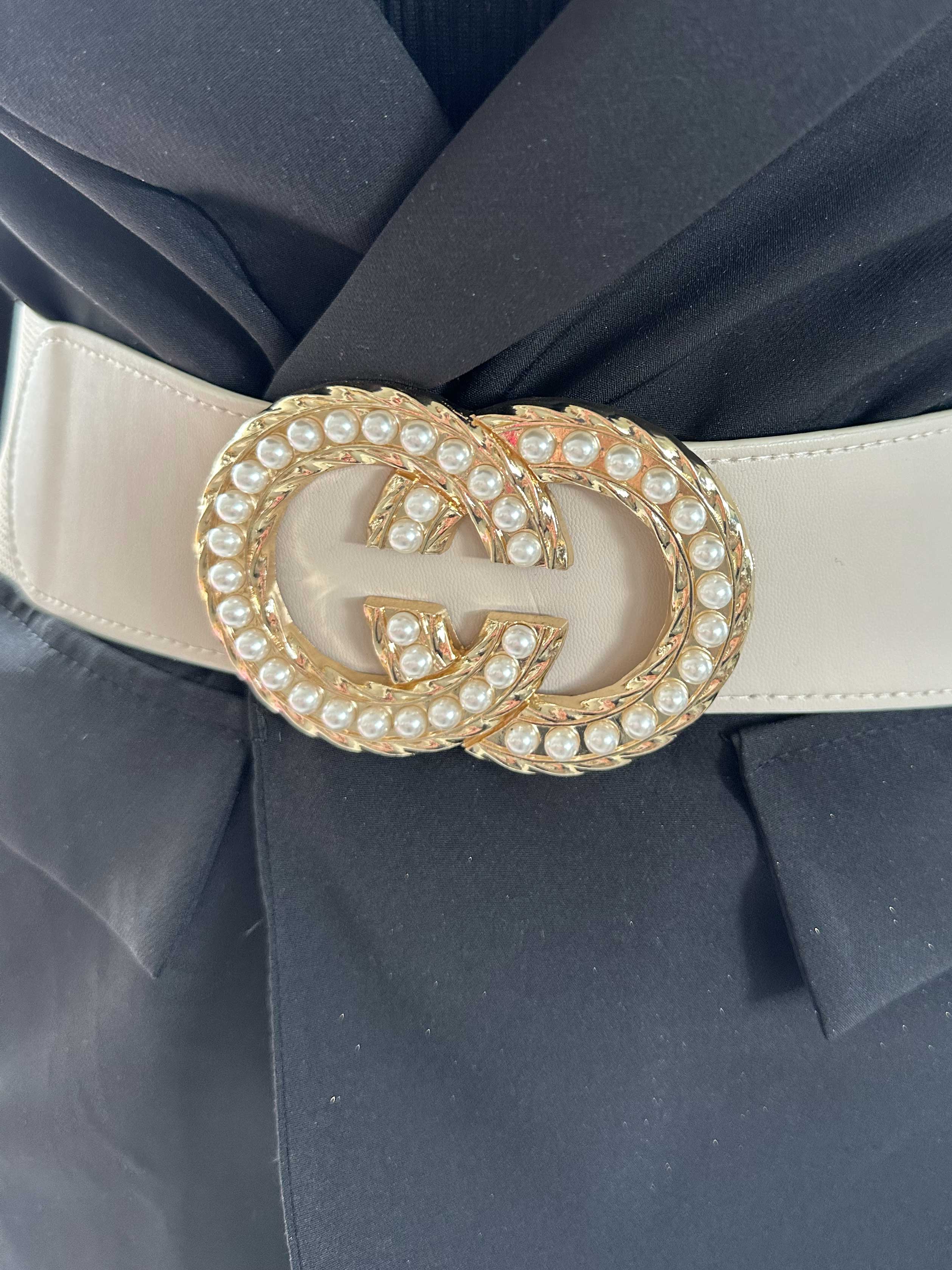 Dijana - Elastisk taljebælte med spænde og perler