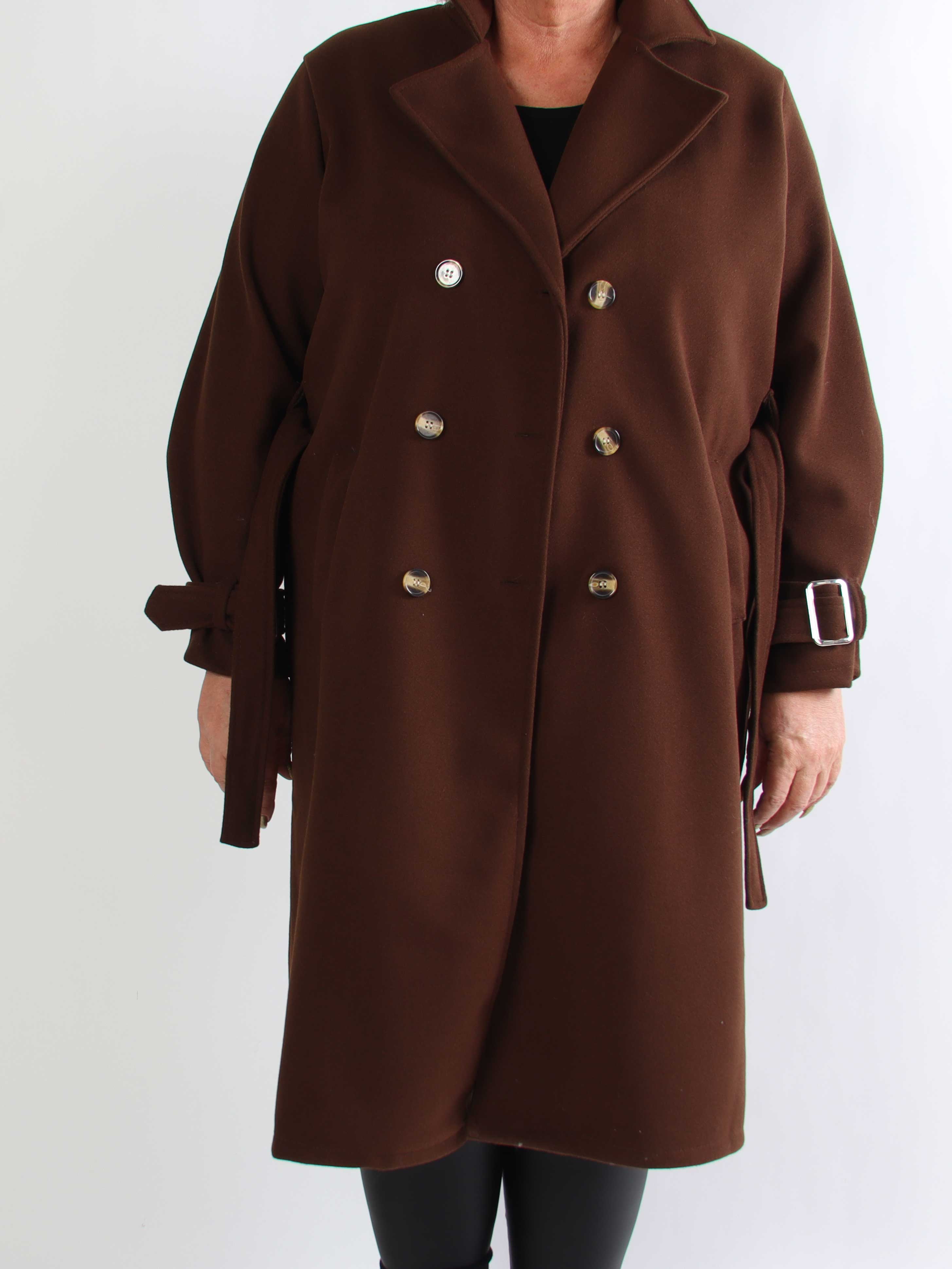 Sharpay Coat - Plus size trenchcoat med bindebånd