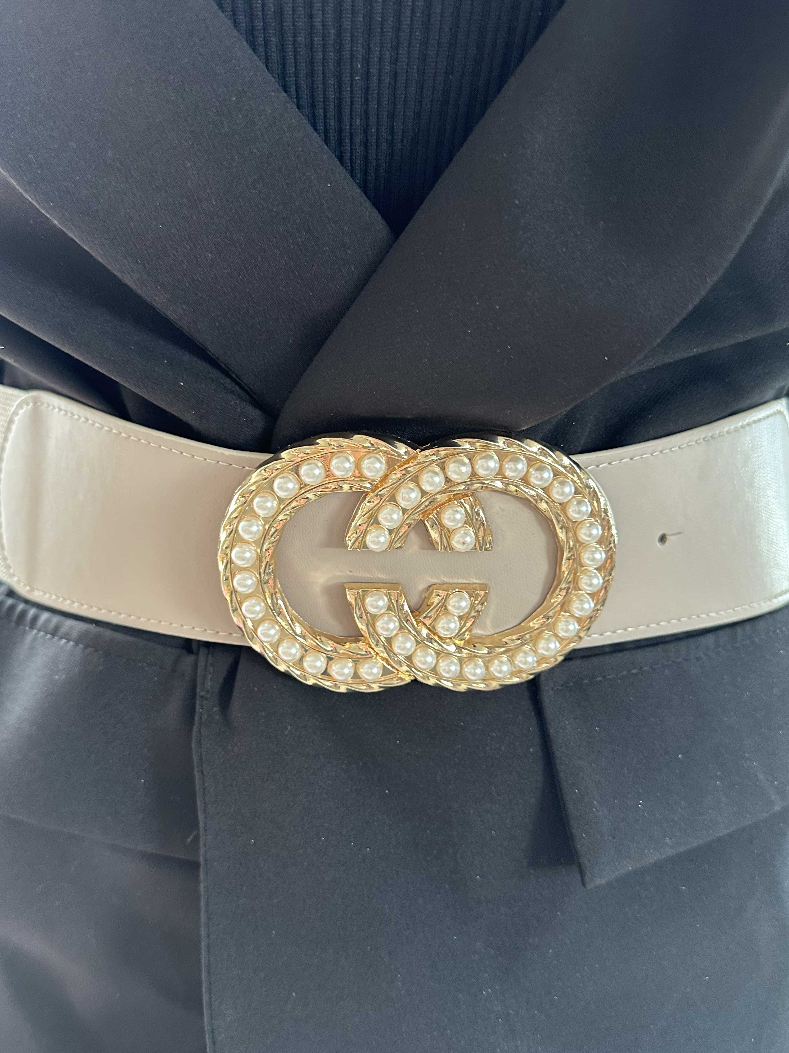 Dijana - Elastisk taljebælte med spænde og perler