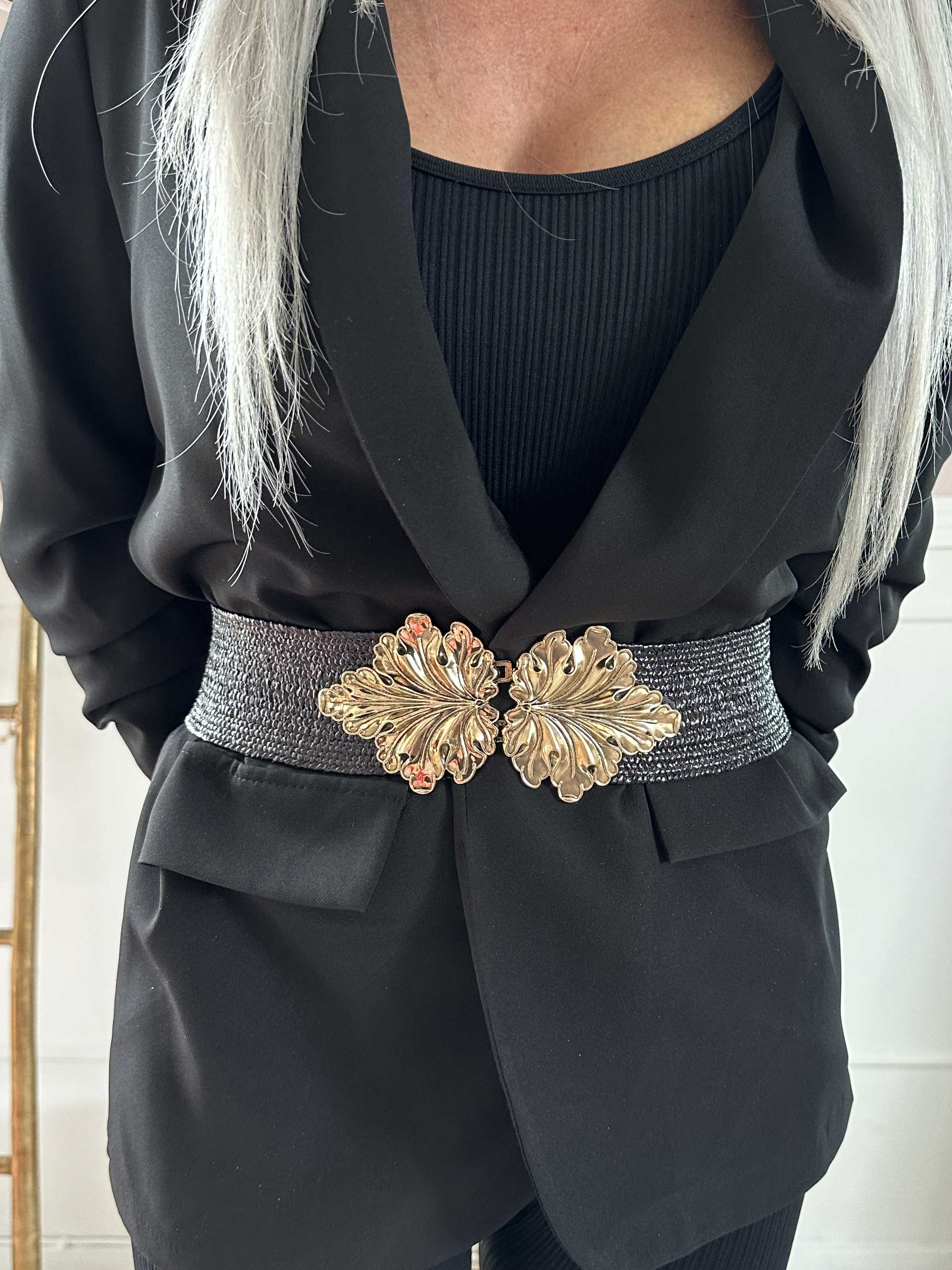 Rima - Elastisk taljebælte i flet med spænde