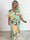Pams Hawaii - Lang plus size kjole i elastisk stof med blomsterprint