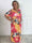 Pams Hawaii - Lang plus size kjole i elastisk stof med blomsterprint