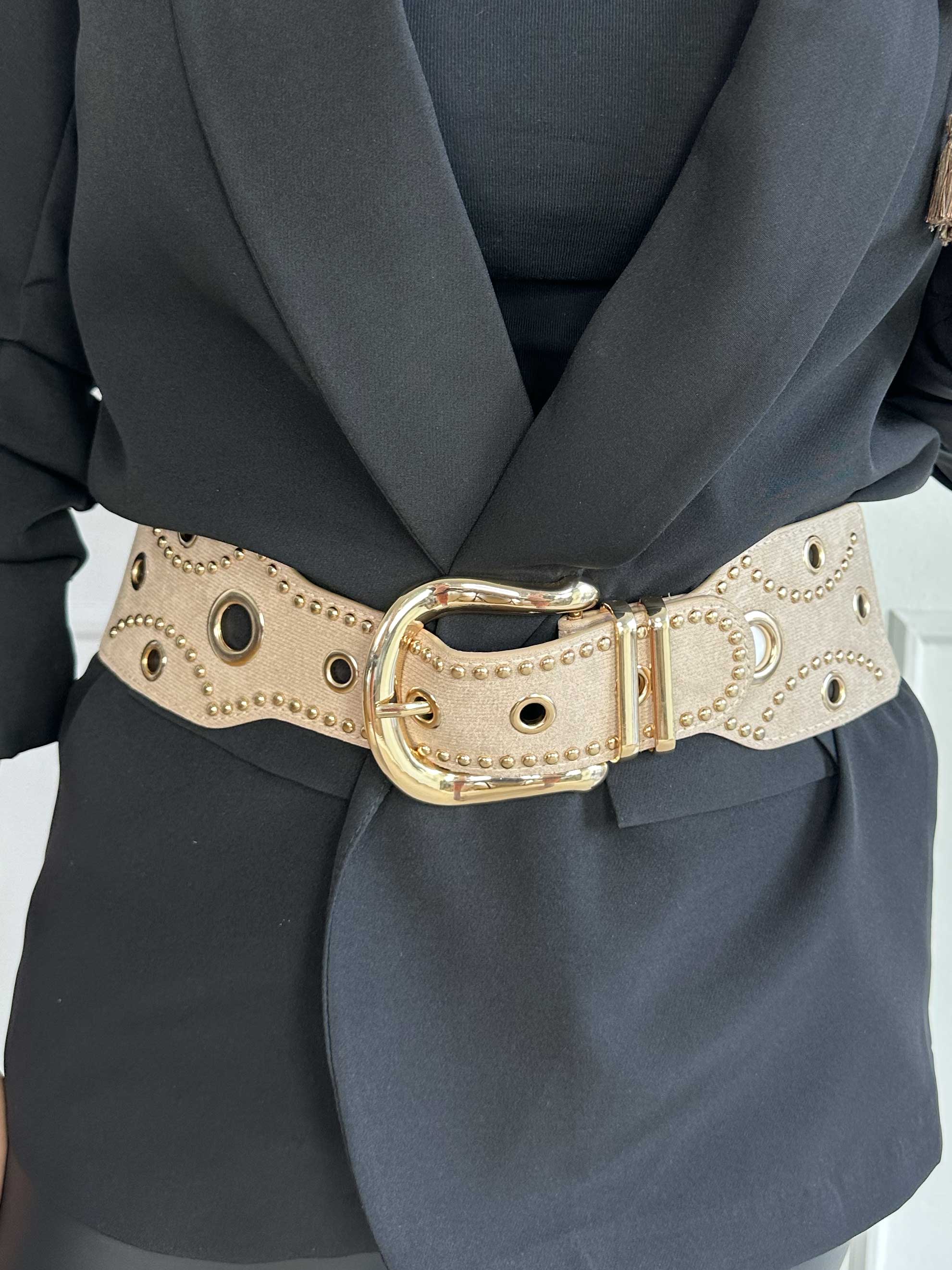 Melitta - Bælte med elastik og guld spænde