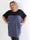 Spencer - Elastisk tofarvet plus size tunikakjole med flagermusærmer