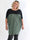 Spencer - Elastisk tofarvet plus size tunikakjole med flagermusærmer