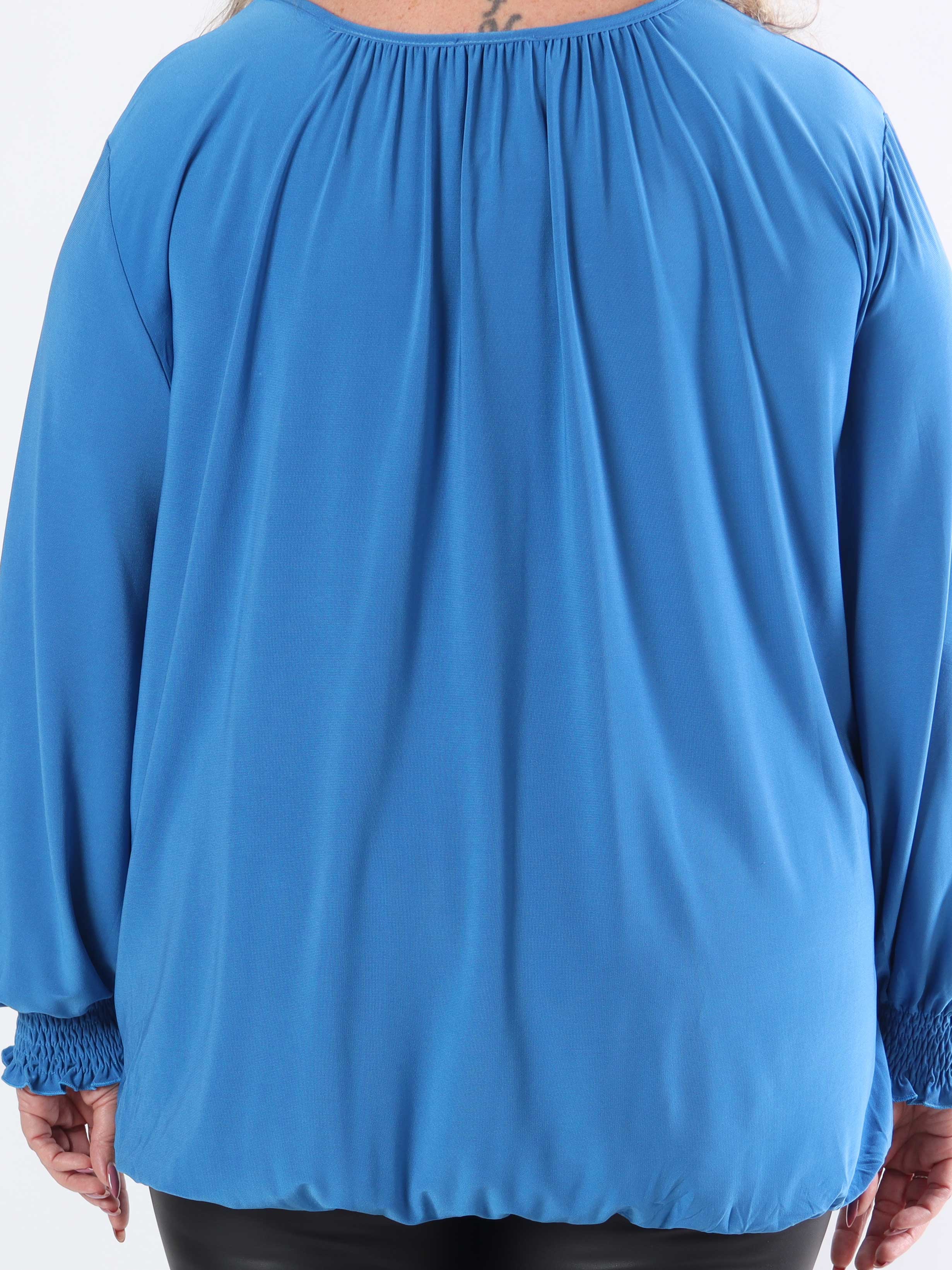 Miracle Plain L/S - Elastisk plus size bluse med lange ærmer