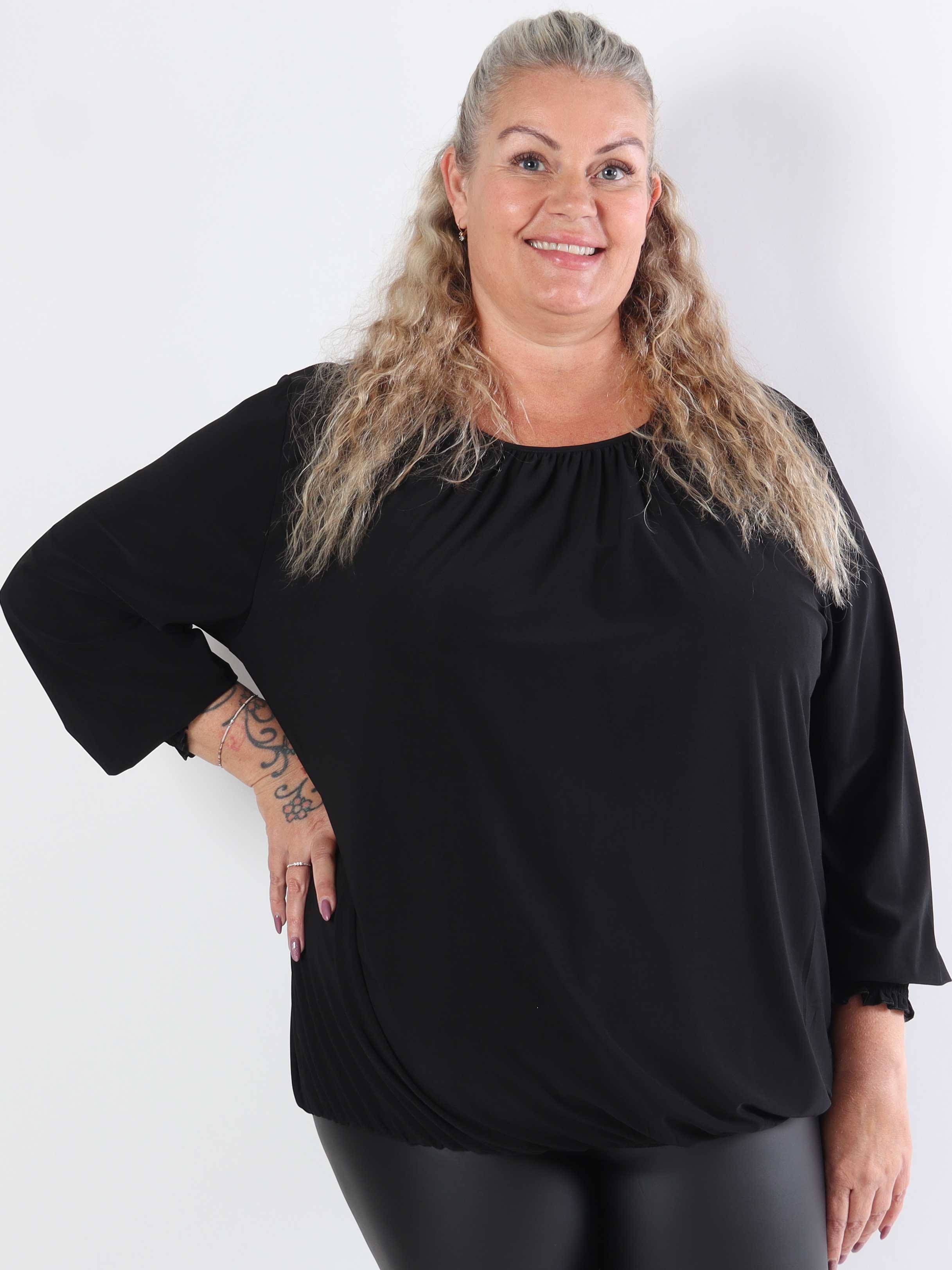Miracle Plain L/S - Elastisk plus size bluse med lange ærmer