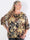 Miracle Gold Flower L/S - Blomstret elastisk plus size bluse
