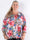 Miracle Floral L/S - Elastisk plus size blomstret bluse med lange ærmer
