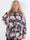Kelly Flower Shirt - Elastisk plus size bluse med smock henover brystet
