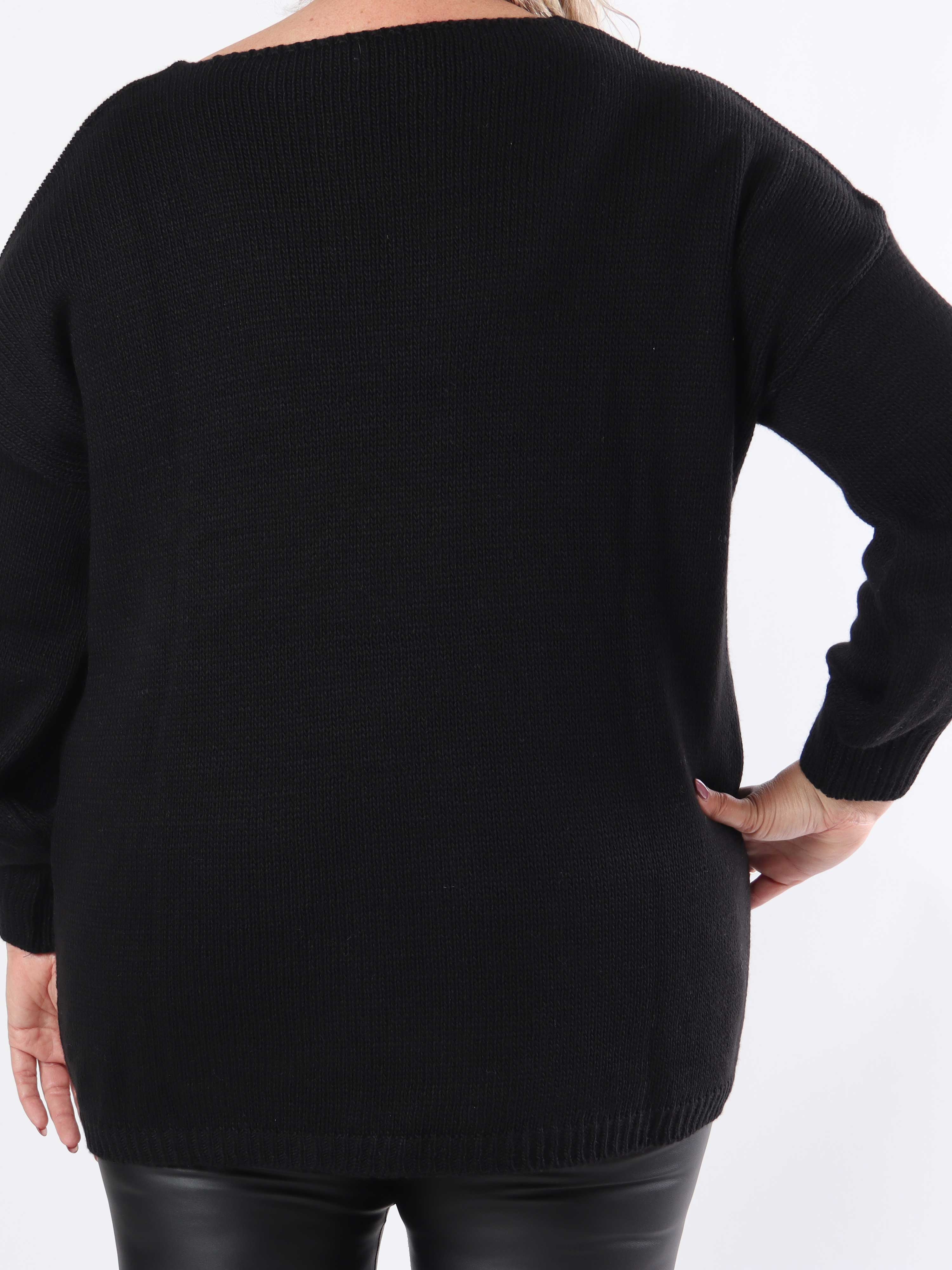 Cherry - Plus size strikbluse med kirsebær