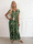 Pams Butterfly Sleeveless - Lang elastisk kjole med sommerfugleprint og gulddetaljer