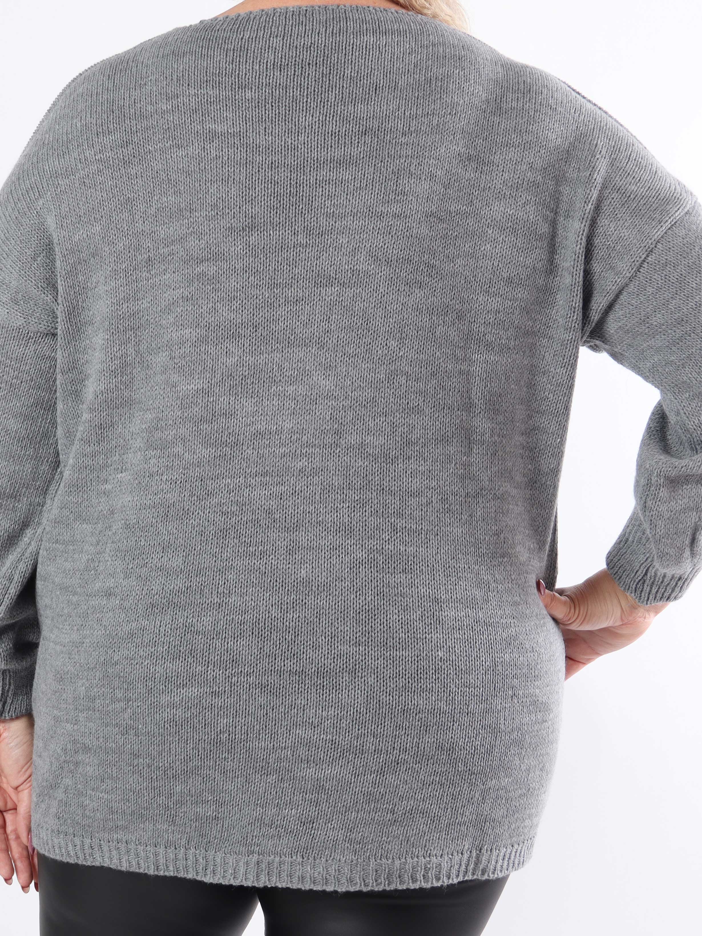 Cherry - Plus size strikbluse med kirsebær