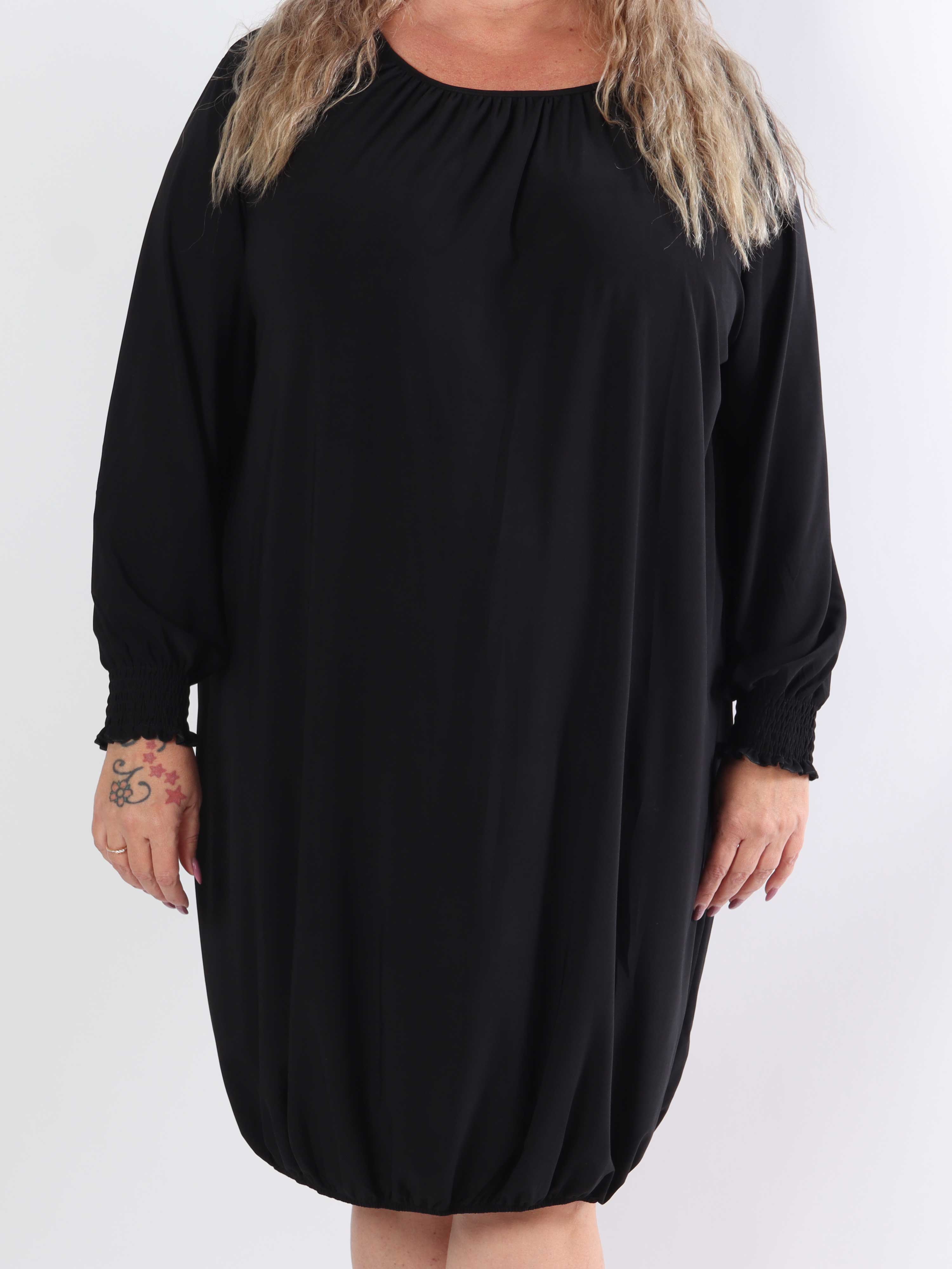 Miracle Plain Dress L/S - Elastisk plus size kjole med lange ærmer
