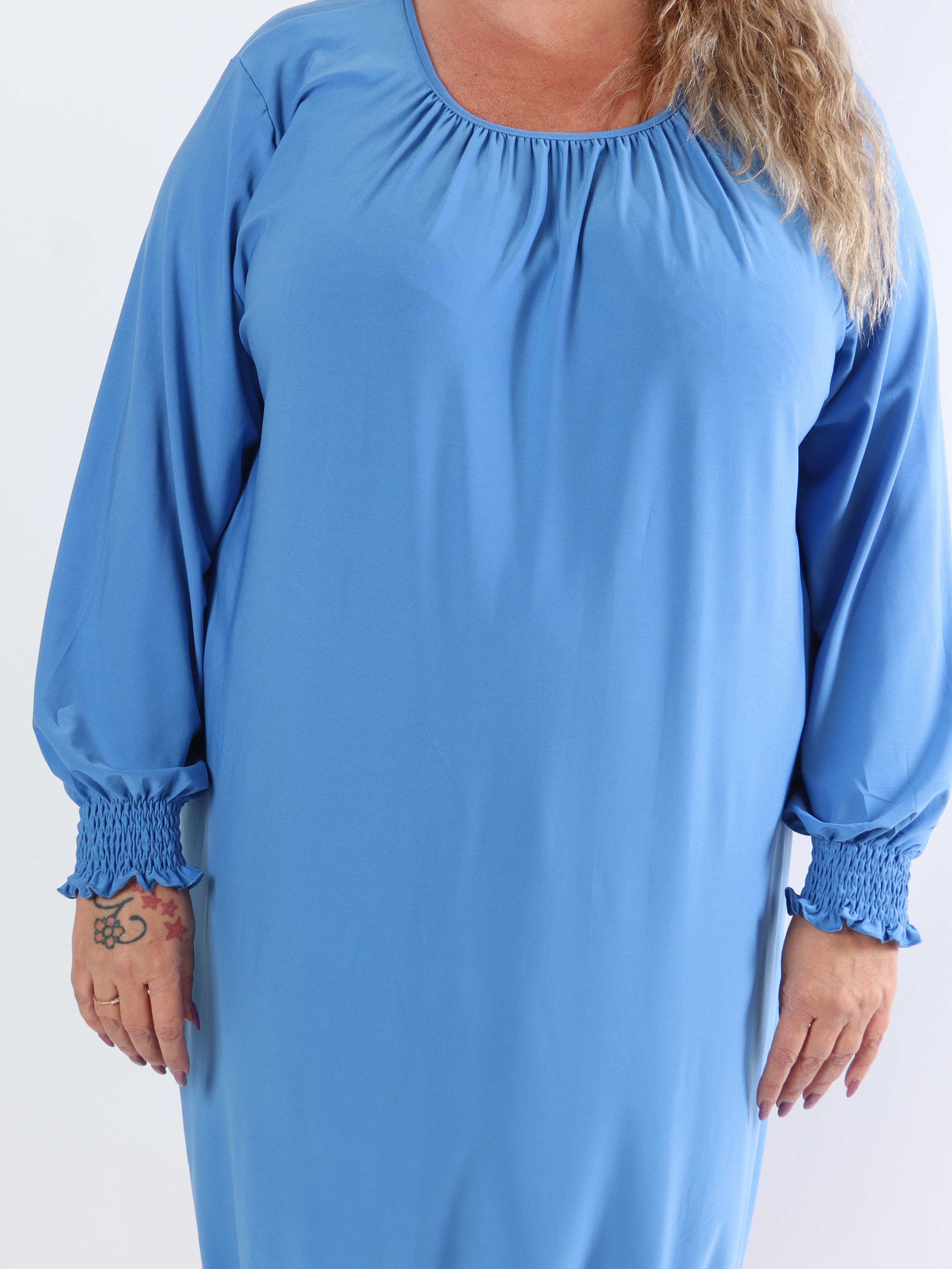 Miracle Plain Dress L/S - Elastisk plus size kjole med lange ærmer