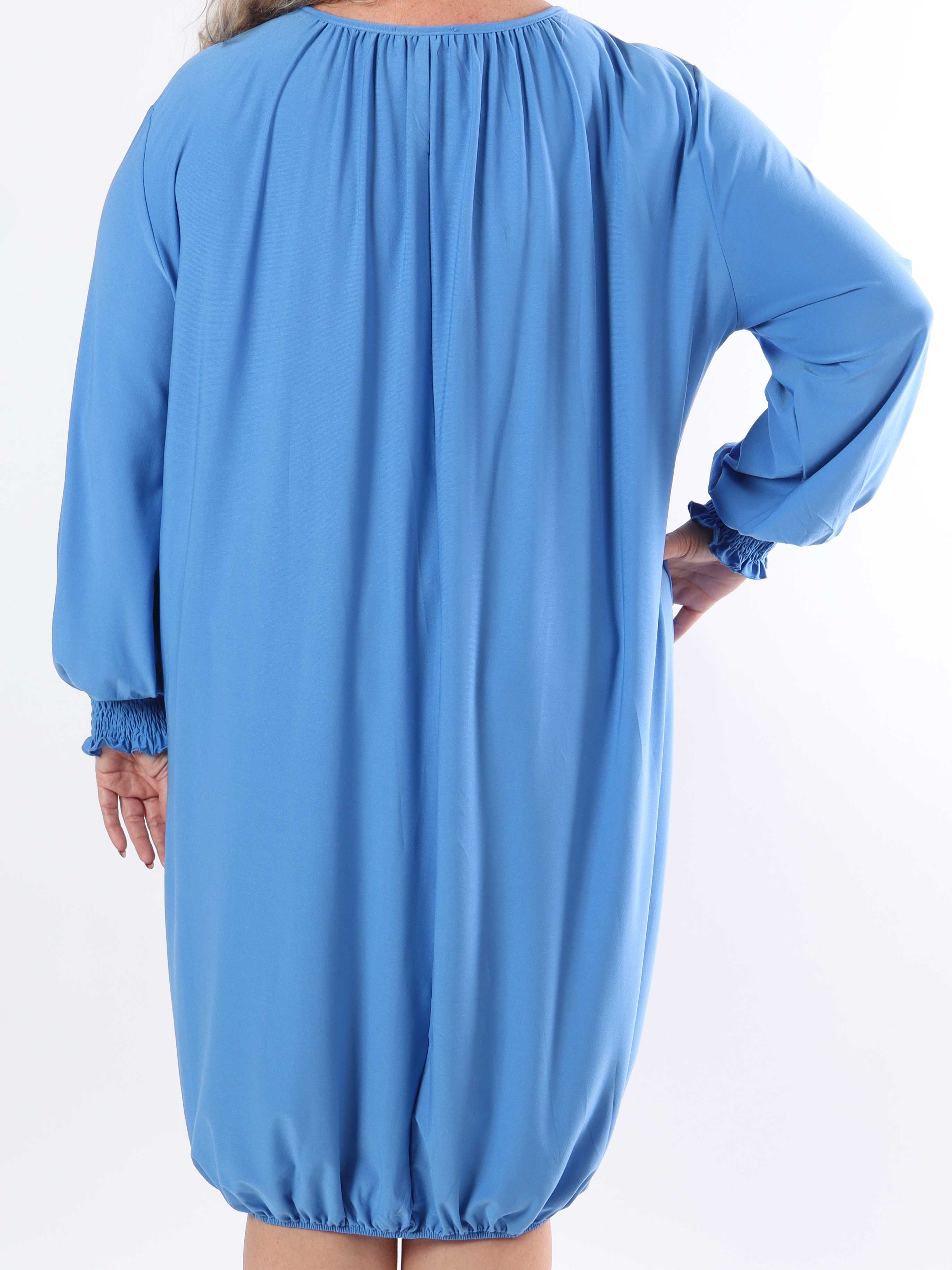 Miracle Plain Dress L/S - Elastisk plus size kjole med lange ærmer