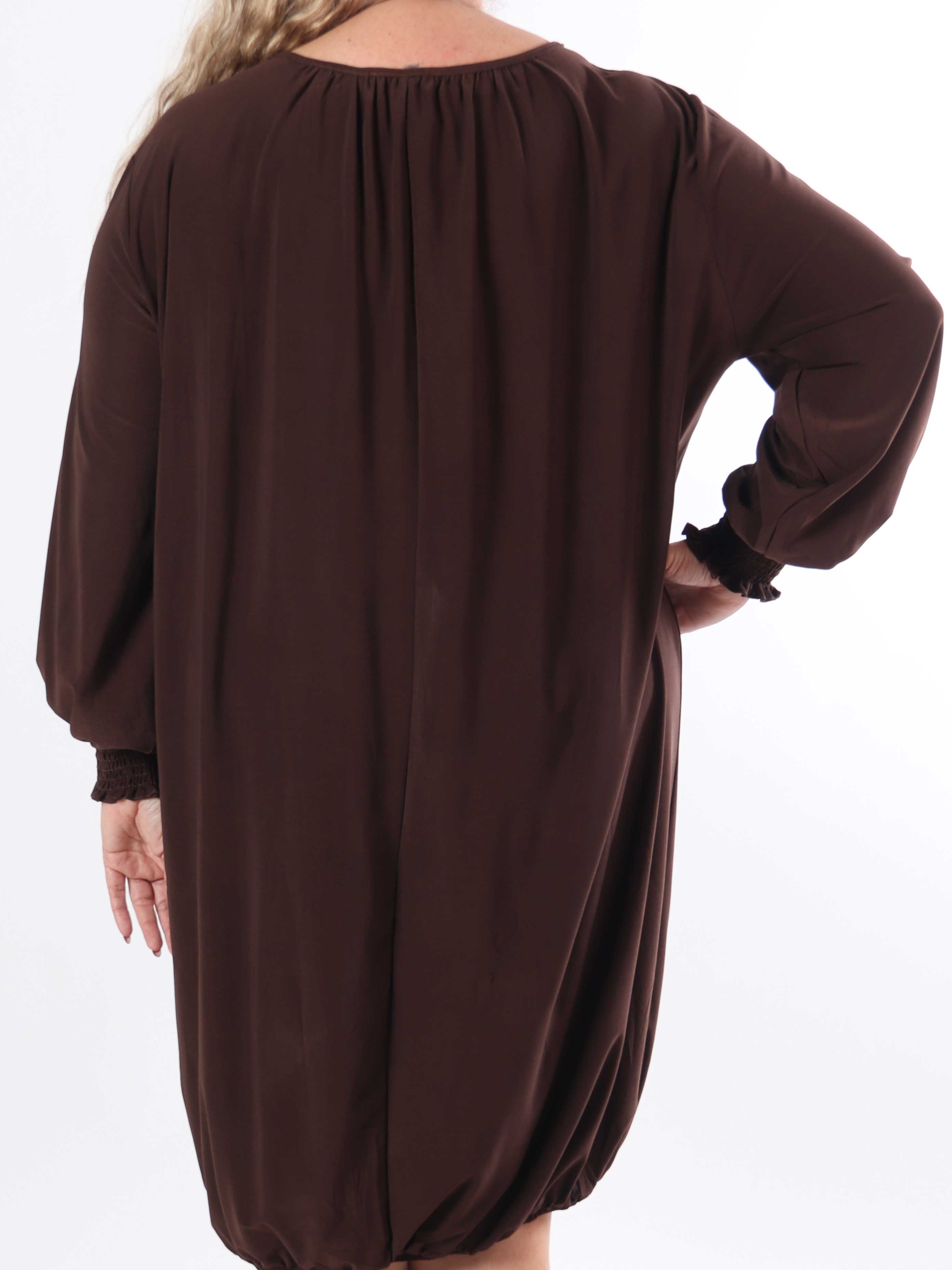 Miracle Plain Dress L/S - Elastisk plus size kjole med lange ærmer