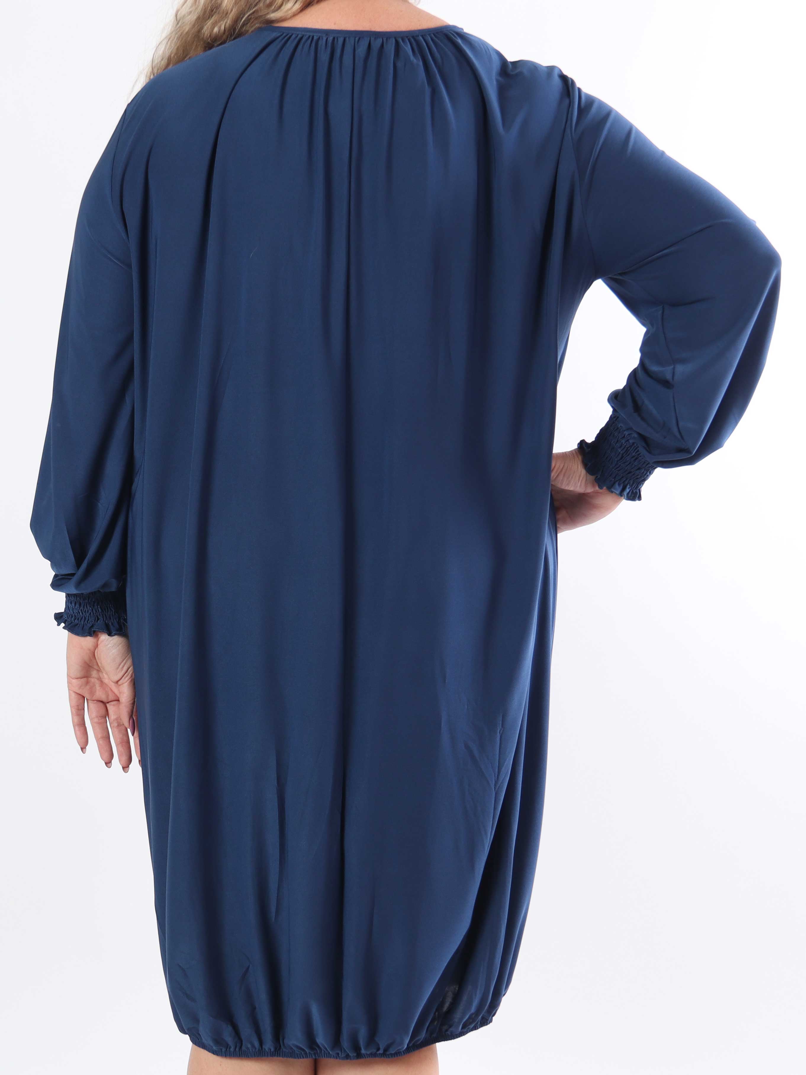 Miracle Plain Dress L/S - Elastisk plus size kjole med lange ærmer