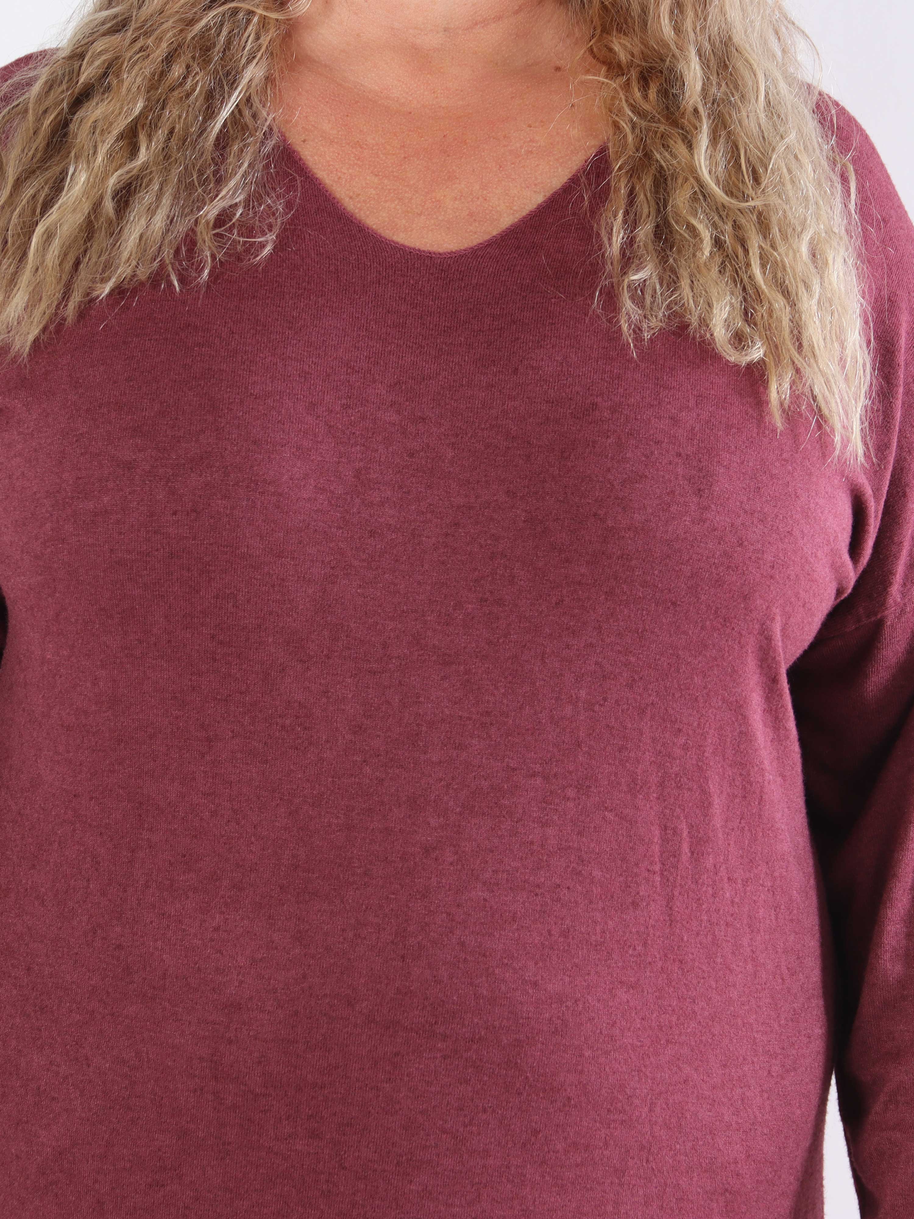 Djamila Long - Mega blød plus size kjole i viskose med v-udskæring