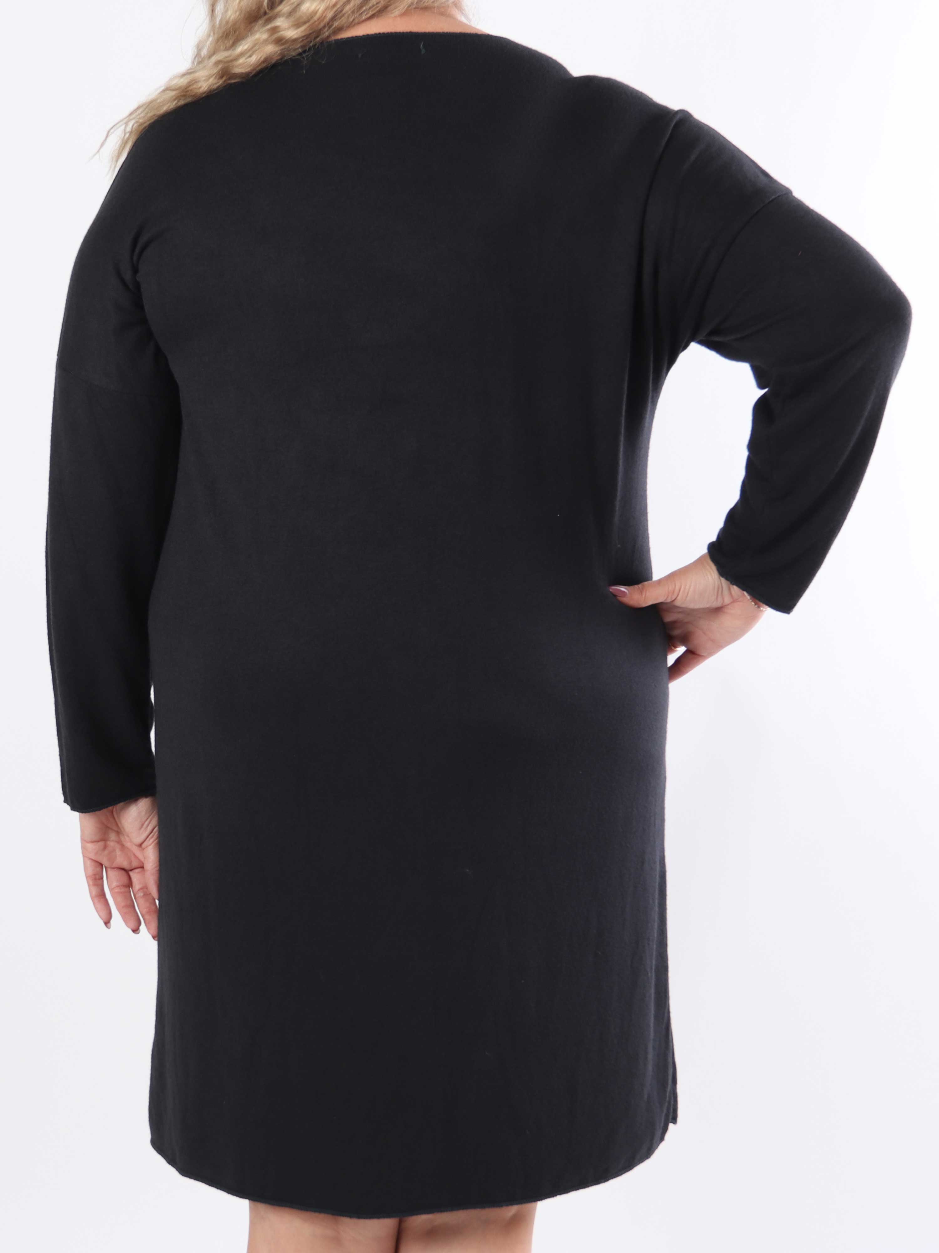 Djamila Long - Mega blød plus size kjole i viskose med v-udskæring