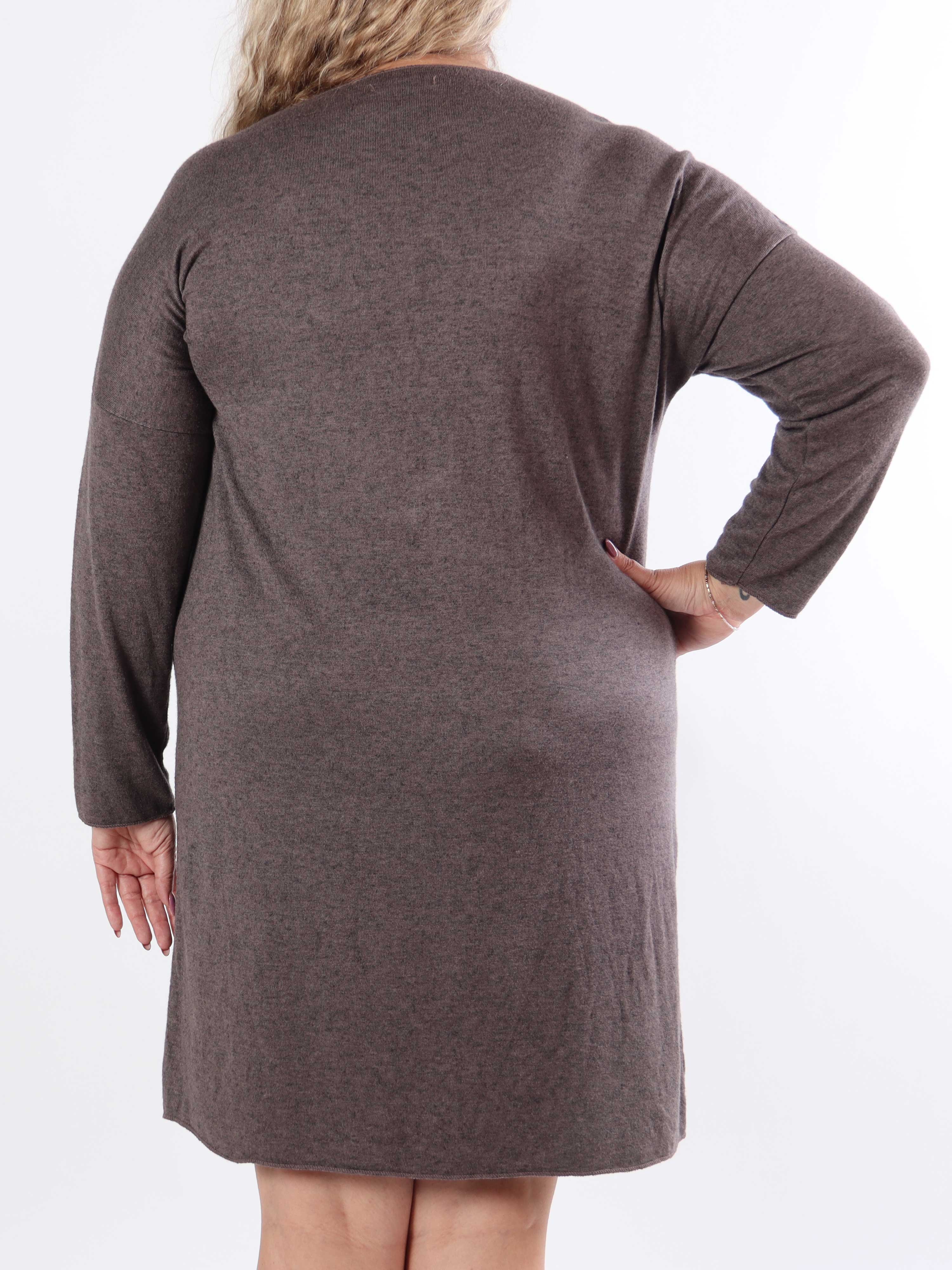 Djamila Long - Mega blød plus size kjole i viskose med v-udskæring