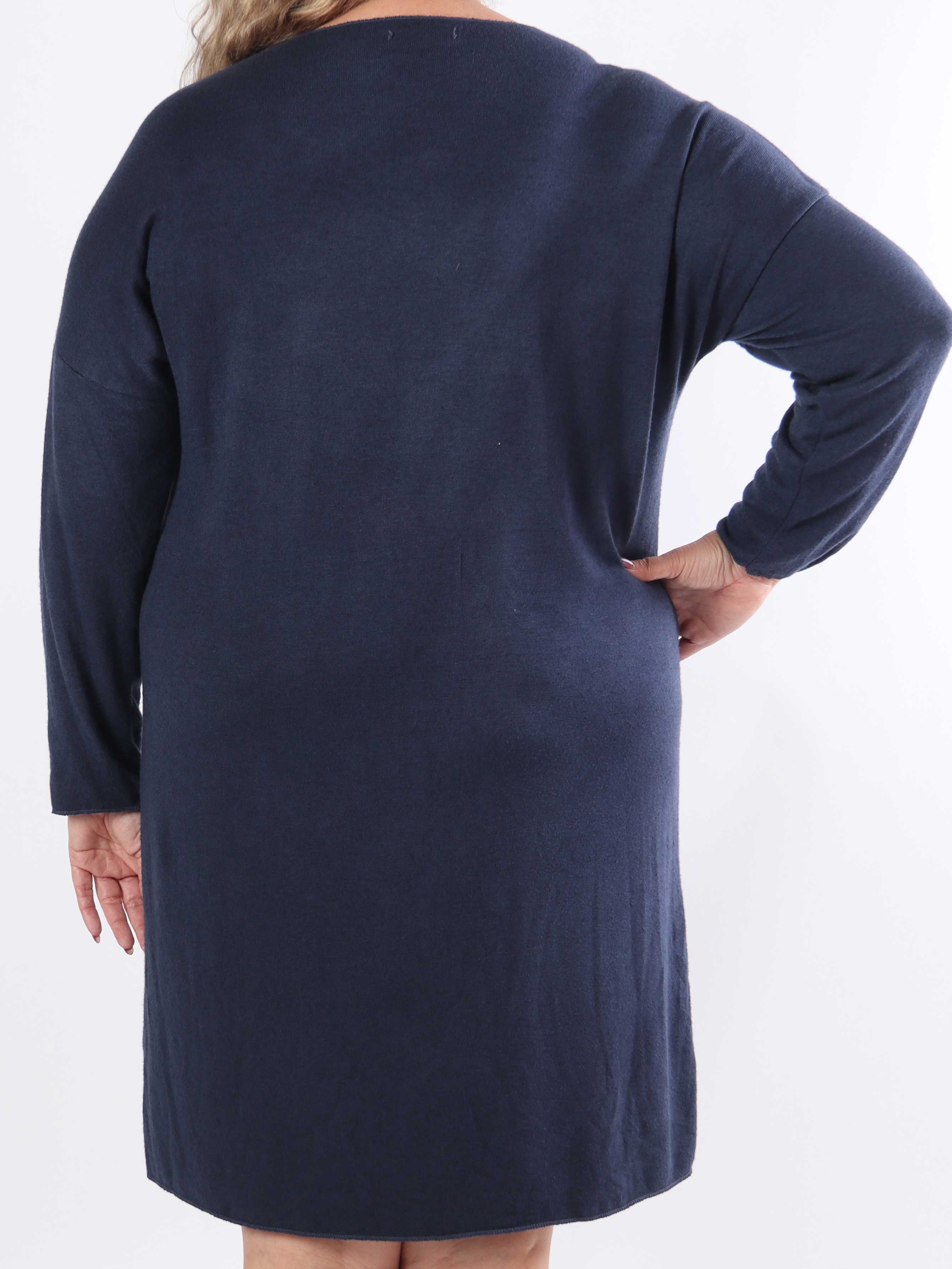 Djamila Long - Mega blød plus size kjole i viskose med v-udskæring