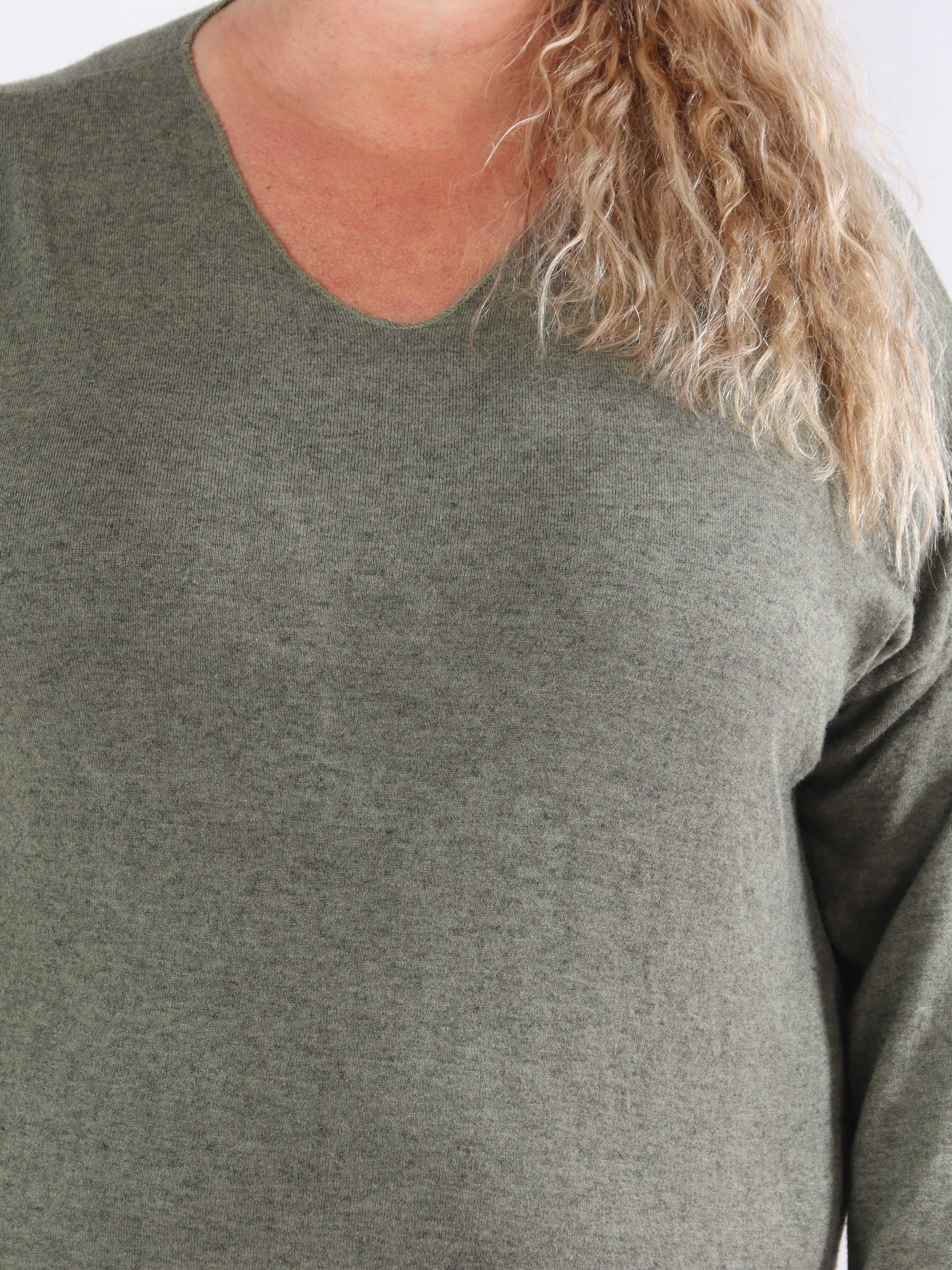 Djamila Long - Mega blød plus size kjole i viskose med v-udskæring