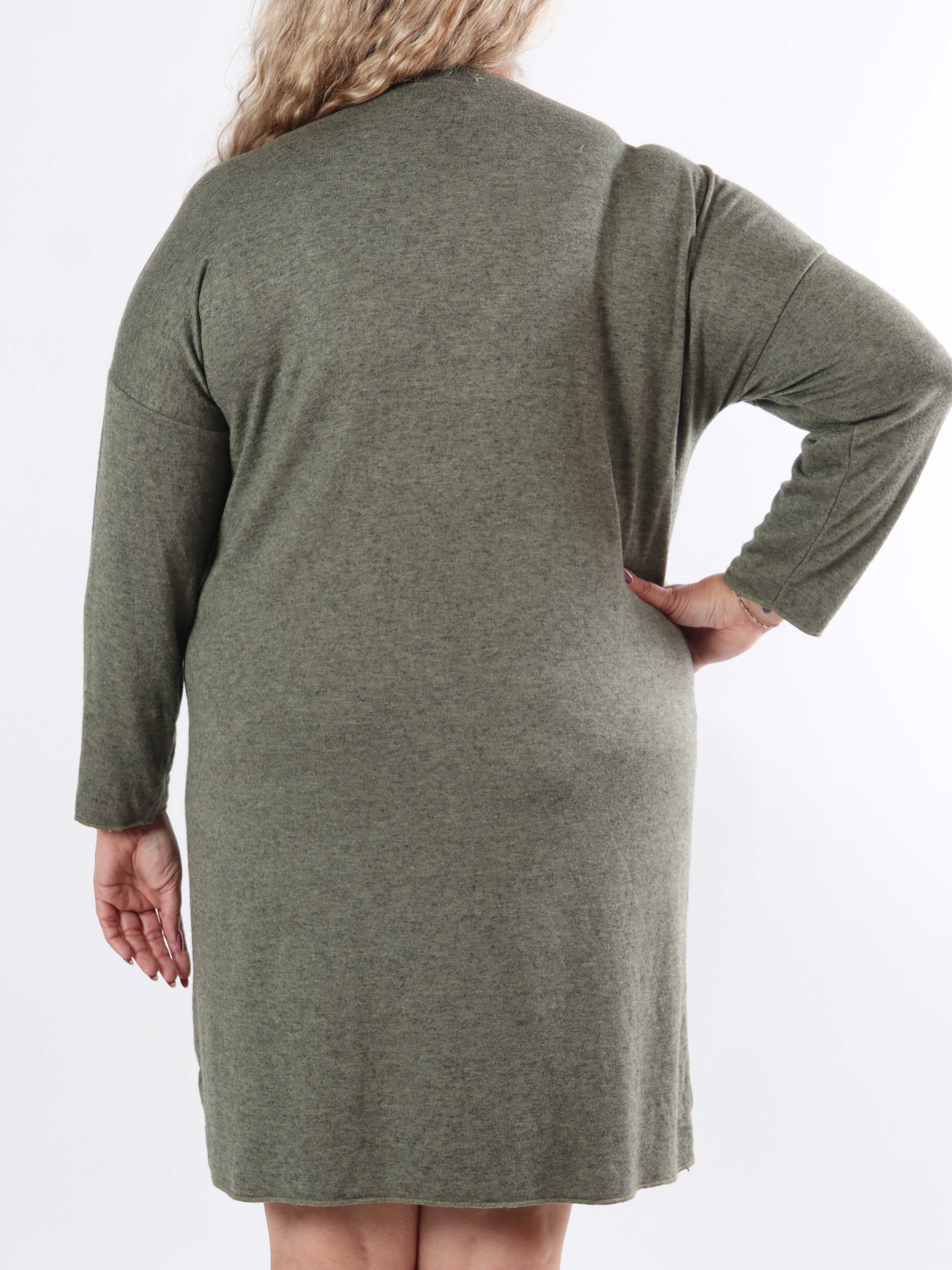 Djamila Long - Mega blød plus size kjole i viskose med v-udskæring