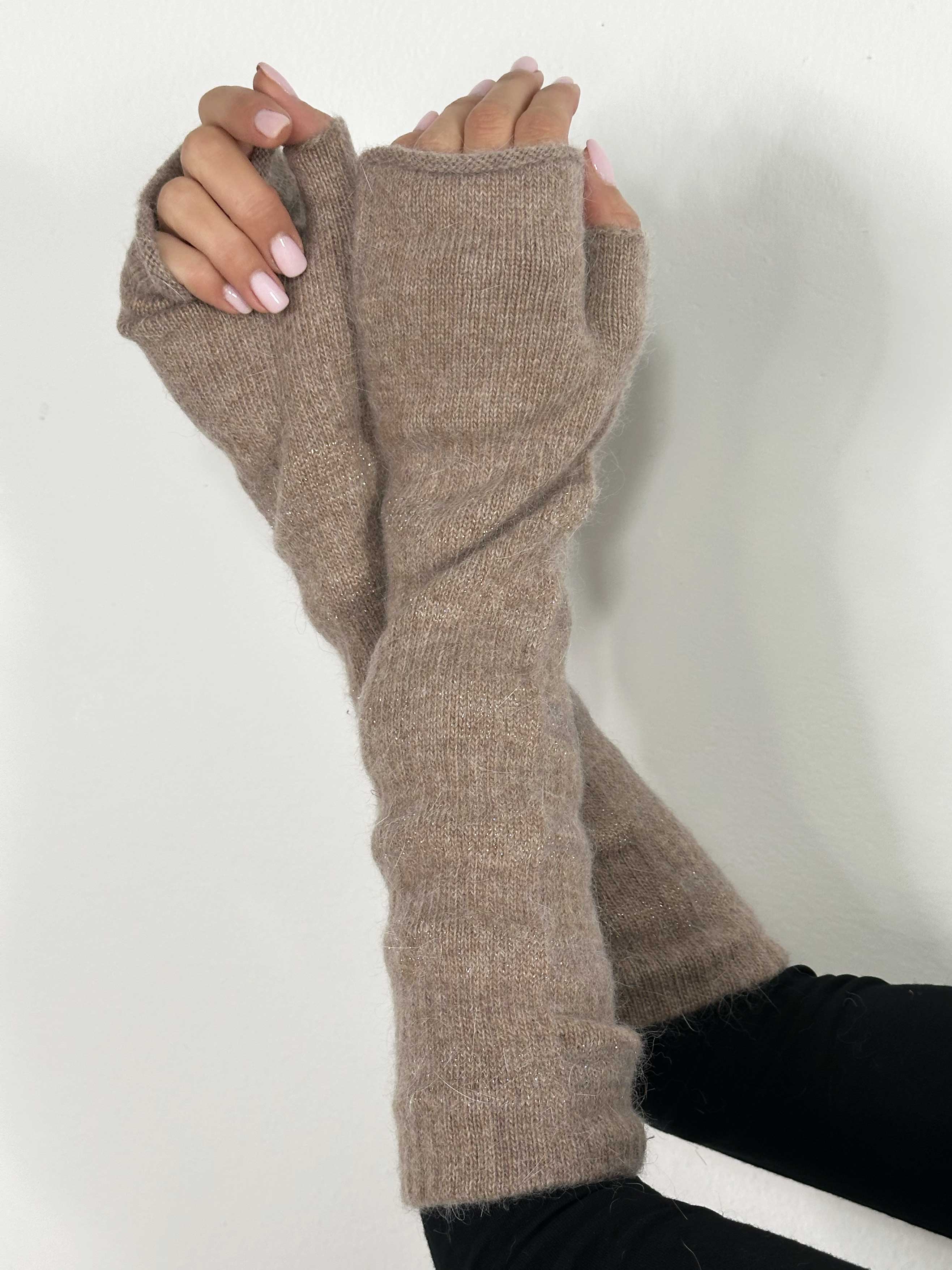 Tacita - Bløde handsker / armvarmere med glimmertråde
