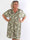 Pams Butterfly Short - Elastisk plus size kjole med sommerfugleprint
