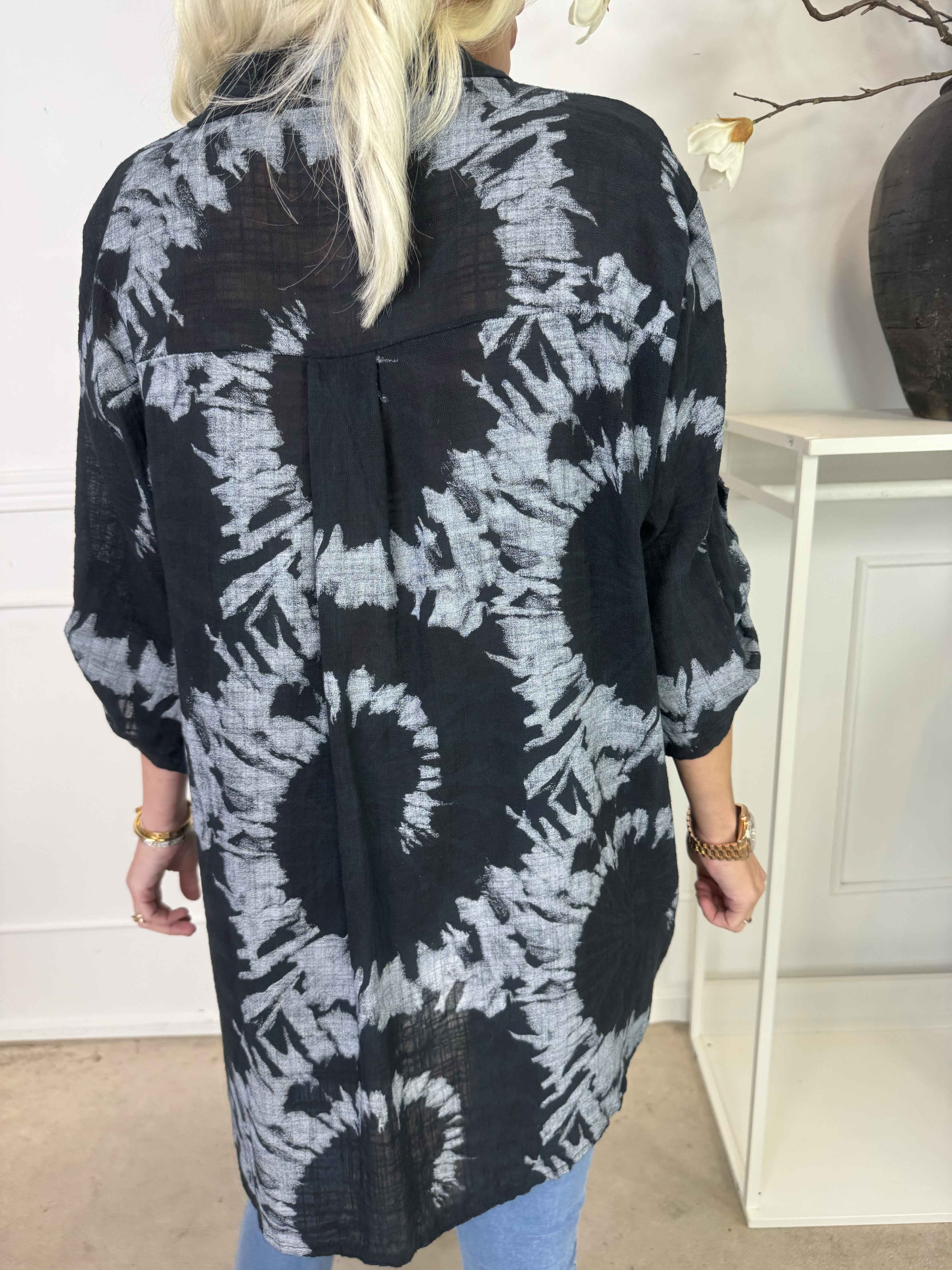 Akella - Mønstret skjorte i let bomuldsstof